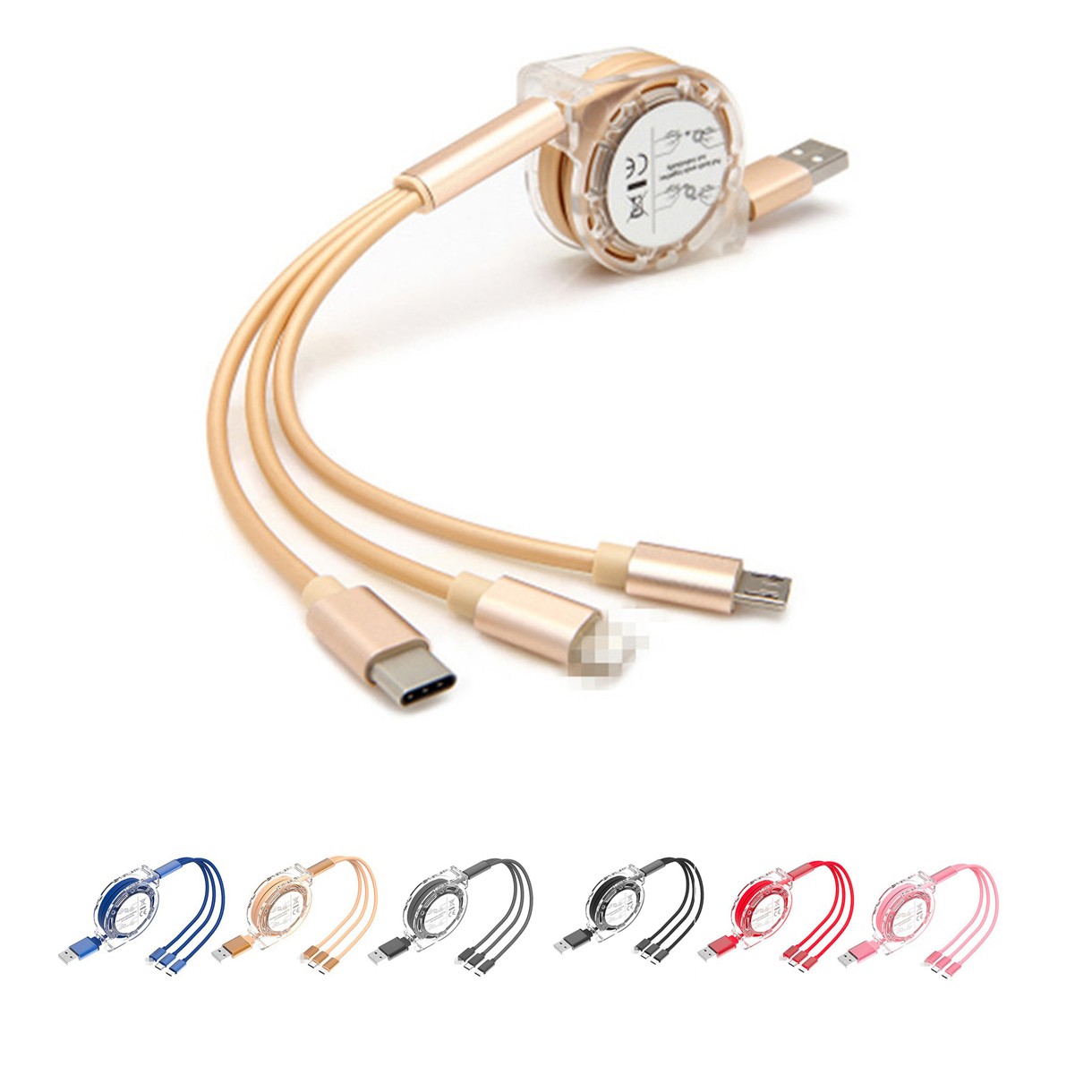 Retractable USB Charging Cable 3 In 1
