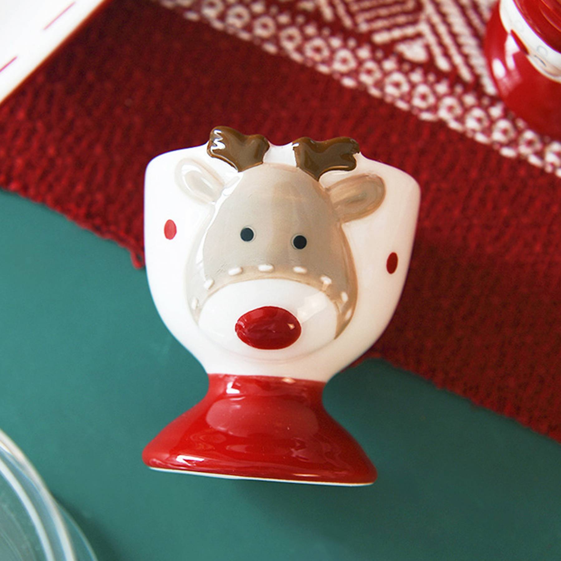 0.7oz Ceramic Santa Egg cup - Image 4