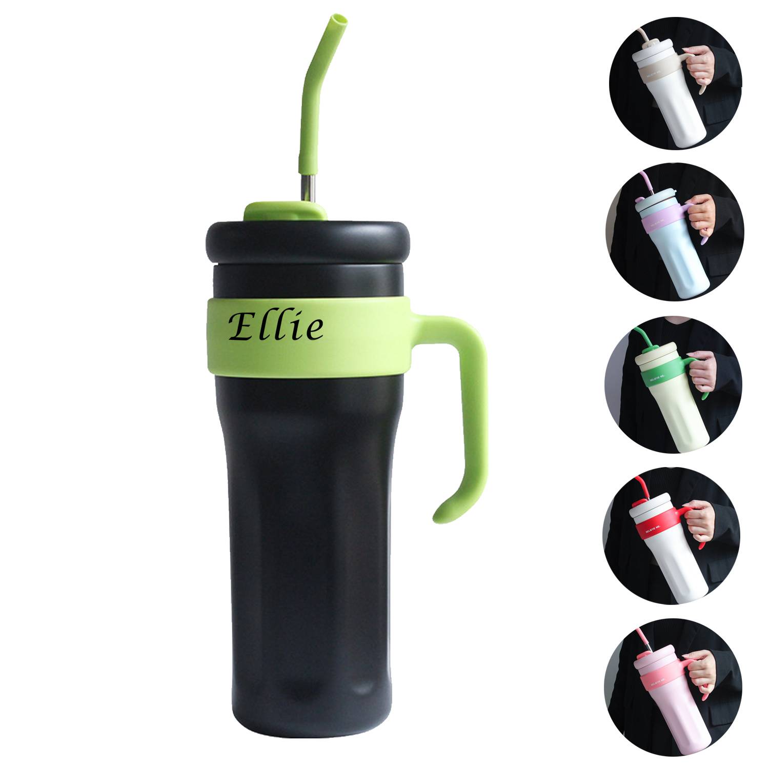 44 OZ Large Capacity Insulated Straw Water Bottle