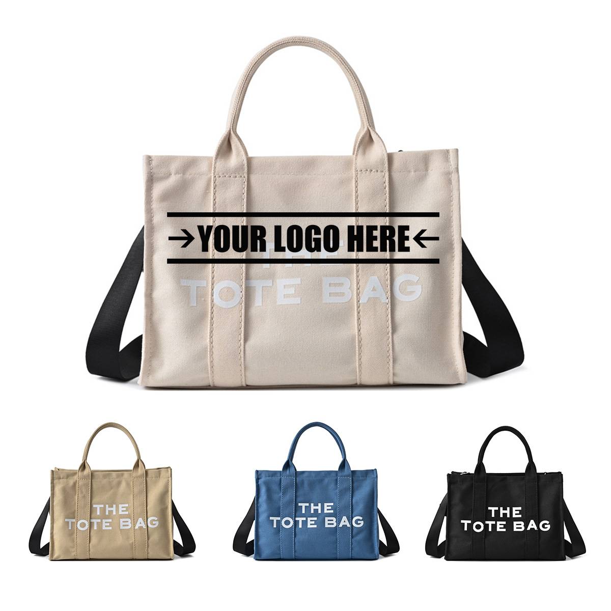 Canvas Tote Bag With Zipper Pocket