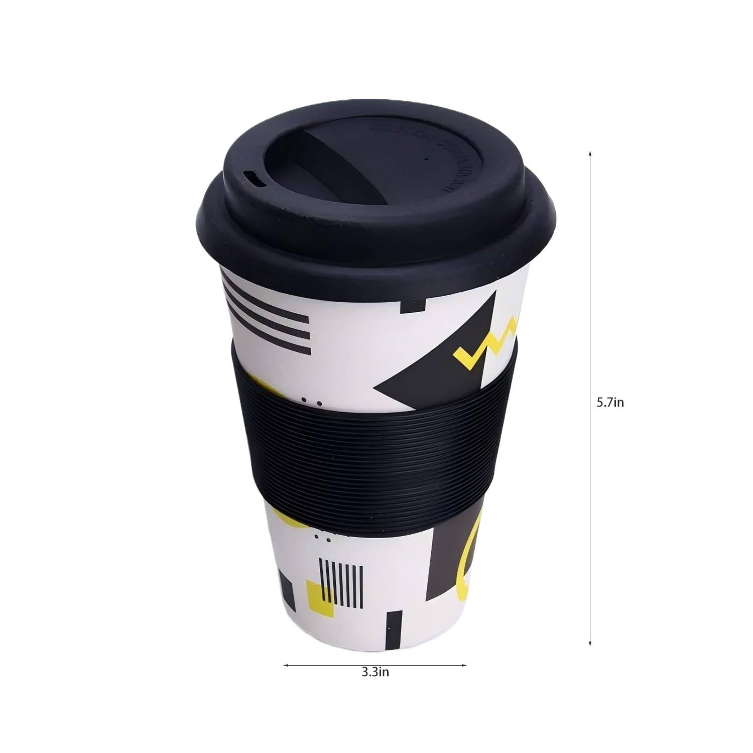 14oz Silicone Sleeve Eco Bamboo Fiber Coffee Cup - Image 6