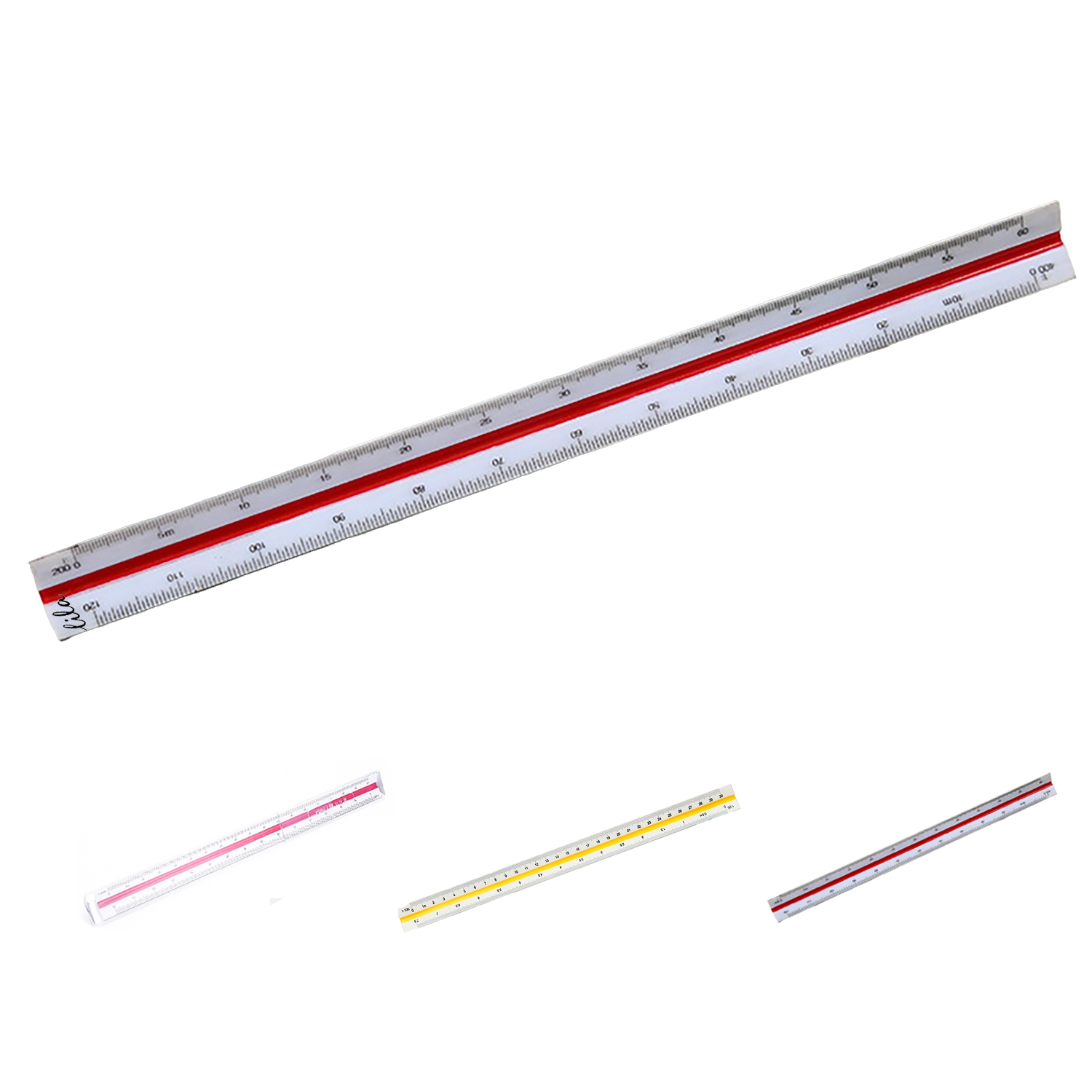 Color Coded Plastic Triangular Scale Ruler