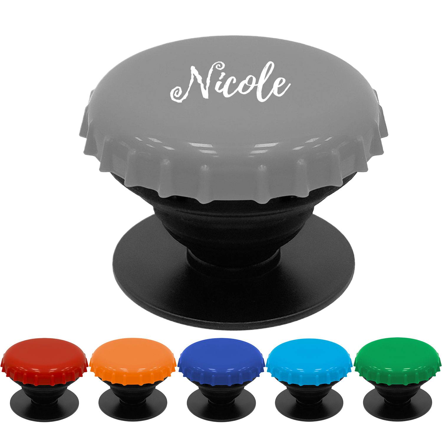 Bottle cap mobile phone holder