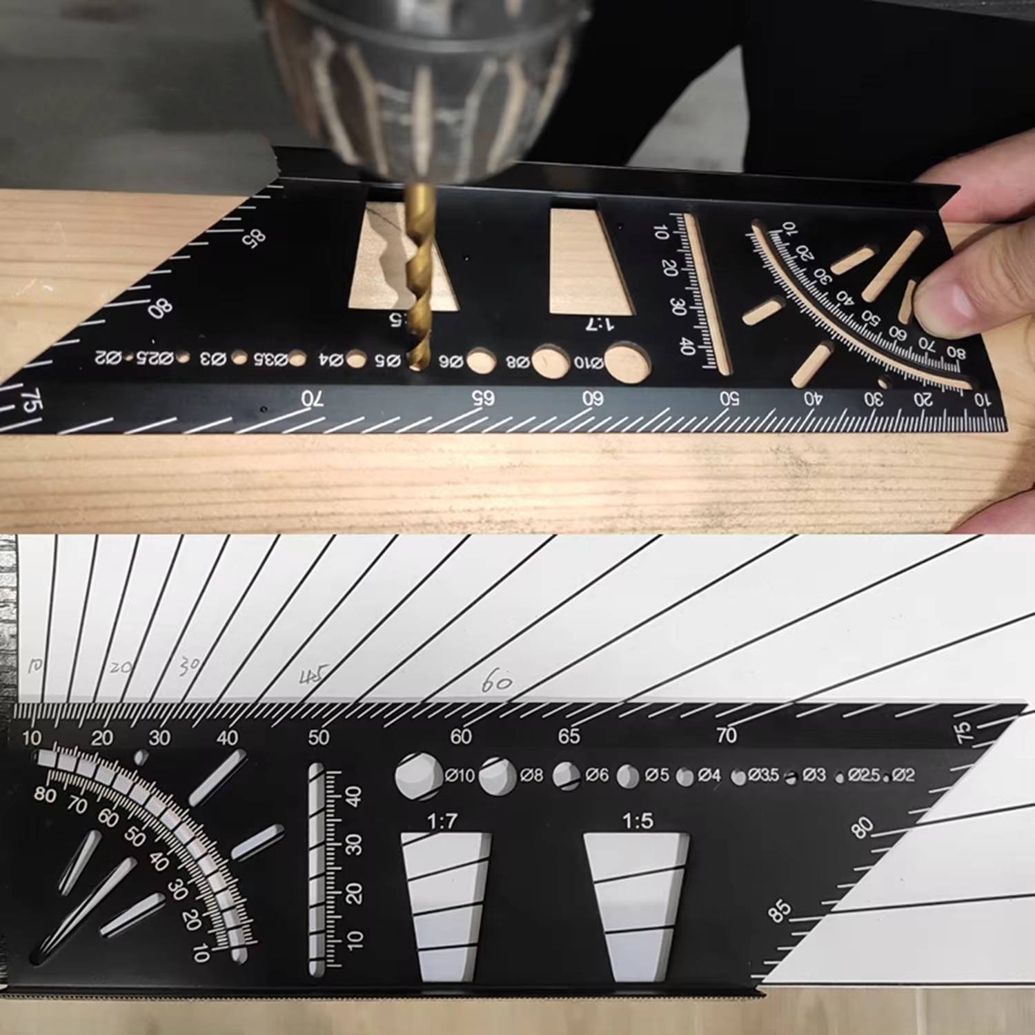 Aluminum Alloy Woodworking Square Size Measure Ruler - Image 4