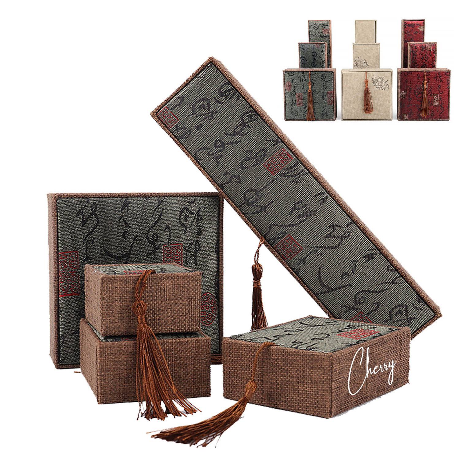 Linen Tassel Bracelet Jewelry Box