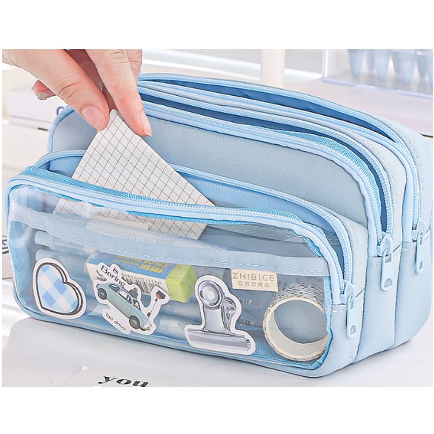 Transparent simple large capacity pencil case - Image 3