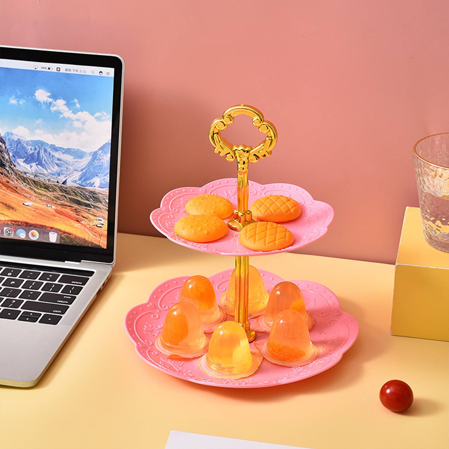 Three Layers Dim Sum Rack Plastic Wedding Dried Fruit Tray - Image 5