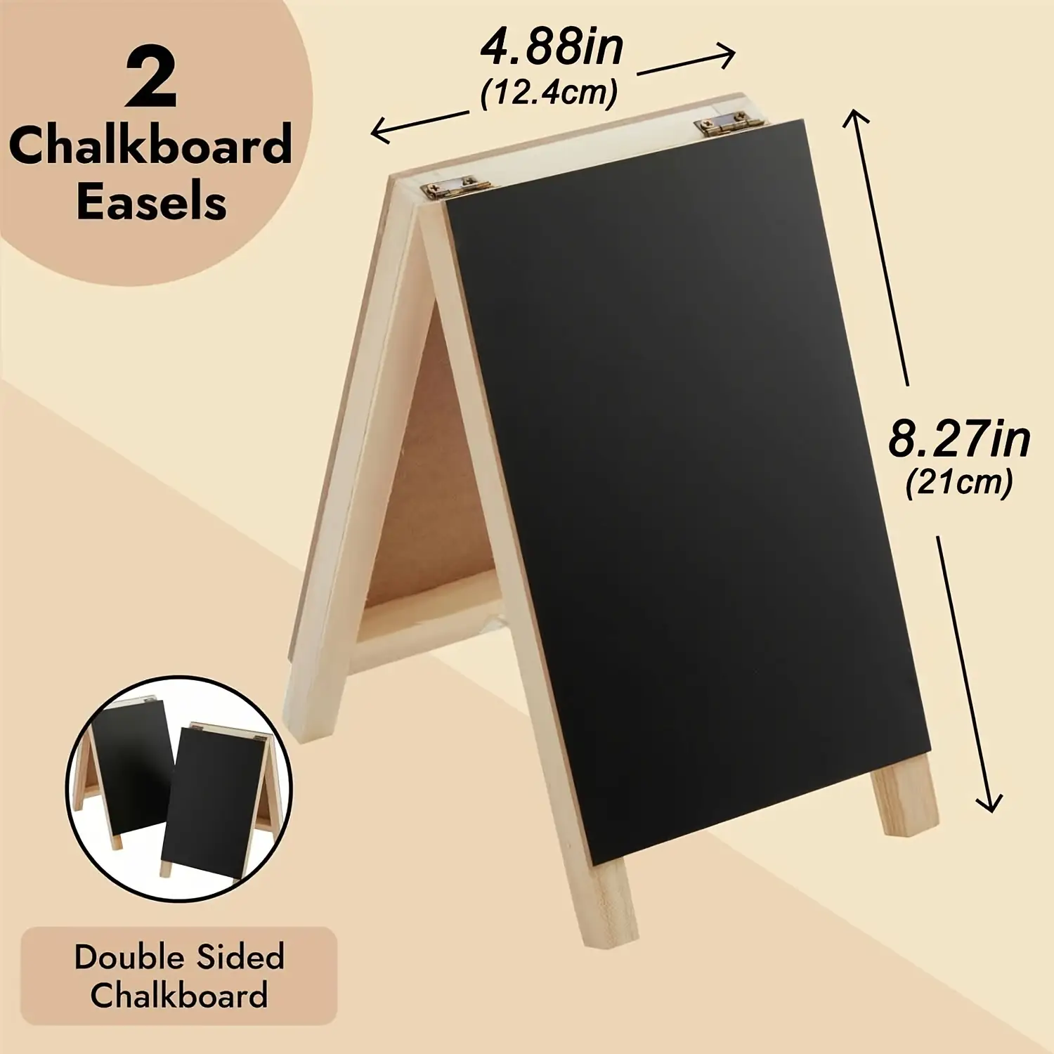 Foldable Double-Sided Chalkboard Stand - Image 4