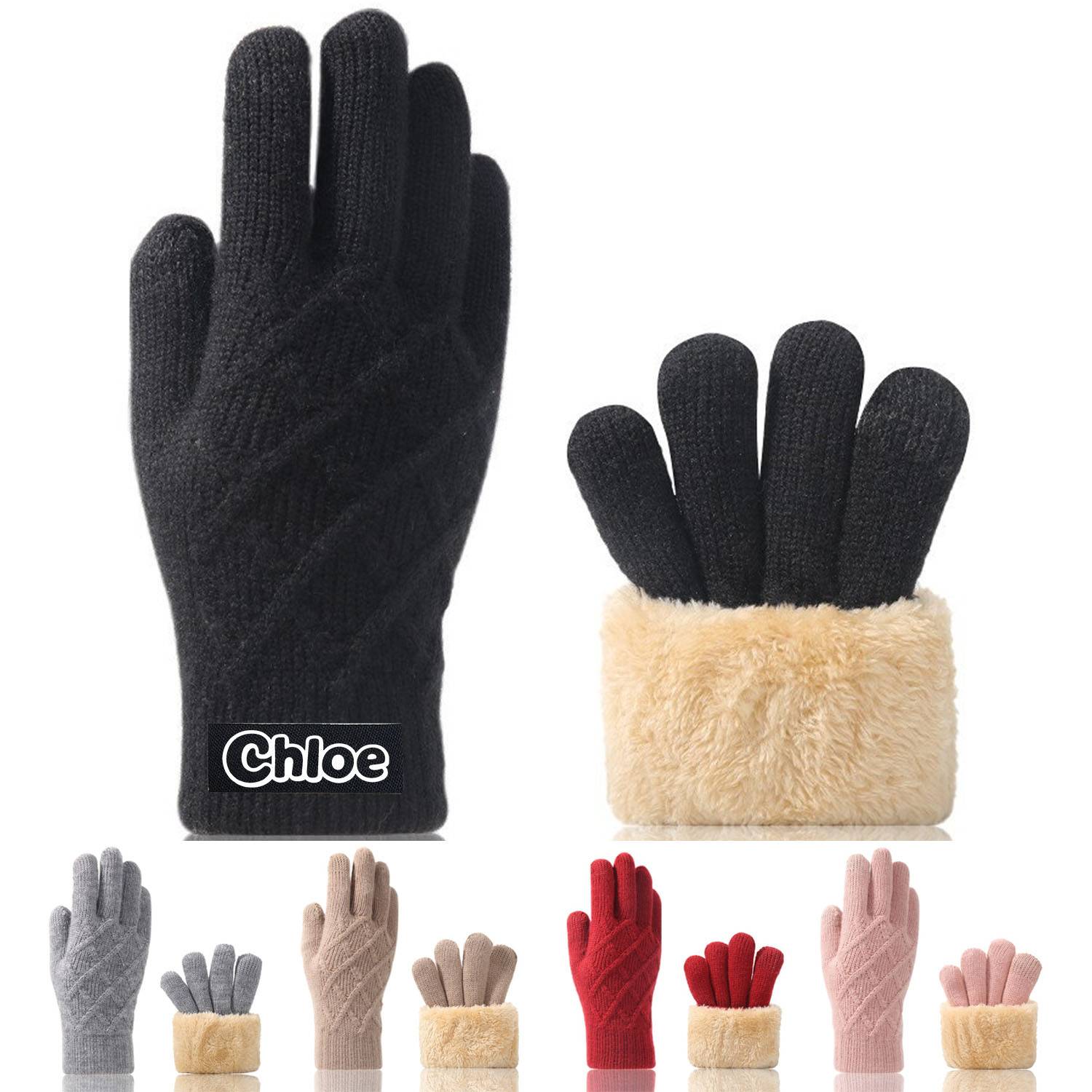 Unisex Winter Acrylic Knitted Touchscreen Glove