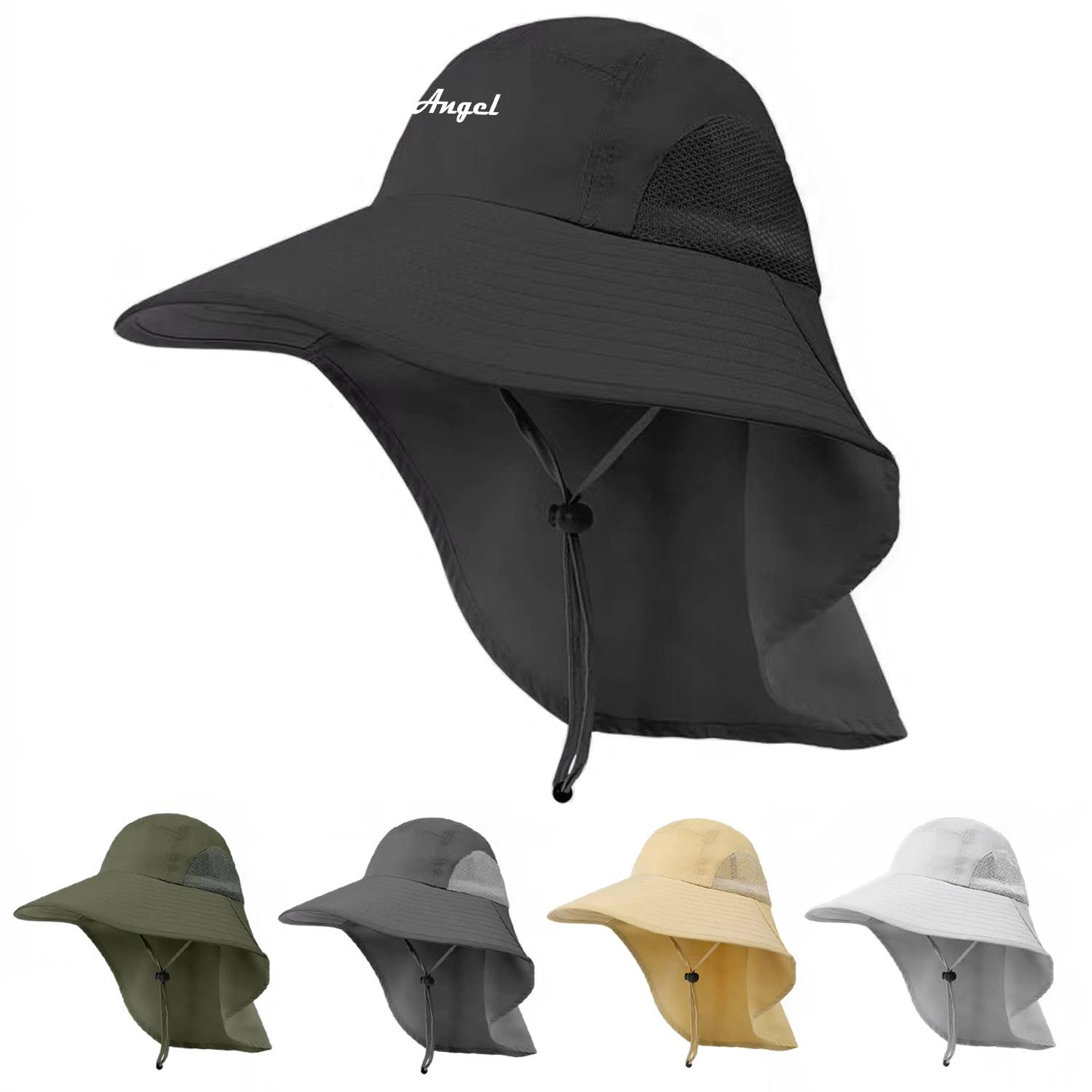 Outdoor Protection Sun Wide Brim Mesh Fishing Hat