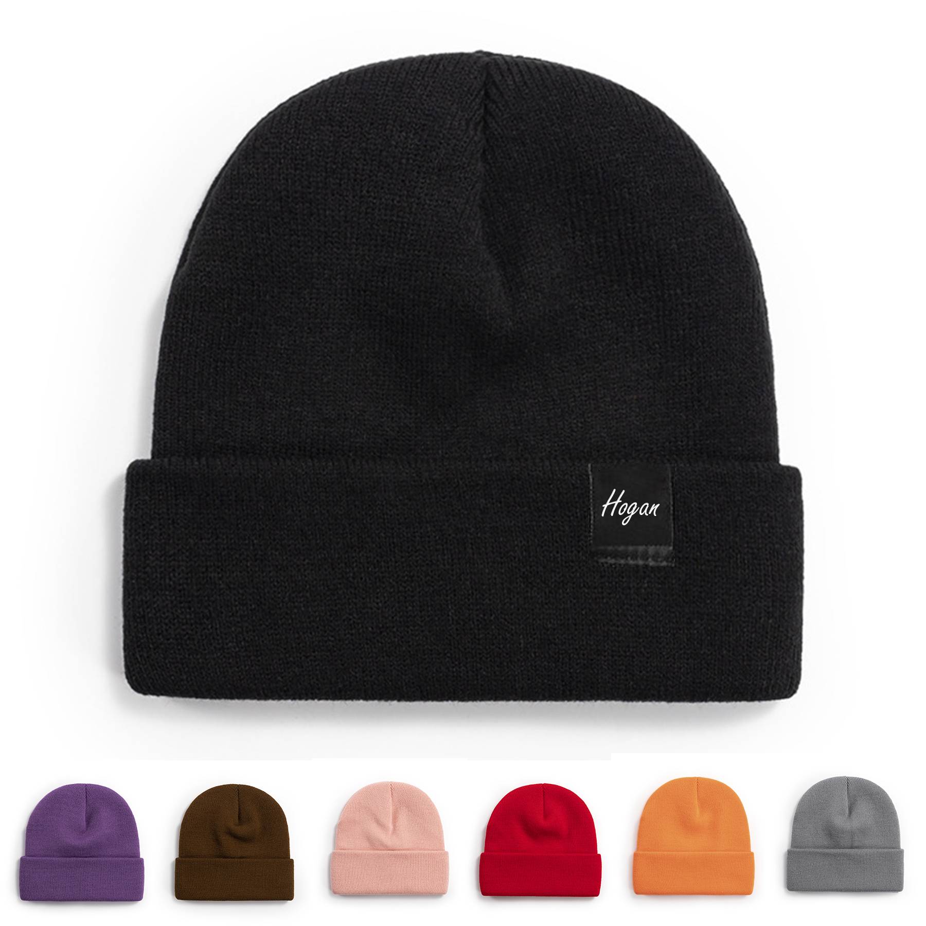Women's gloss plate solid color acrylic beanie