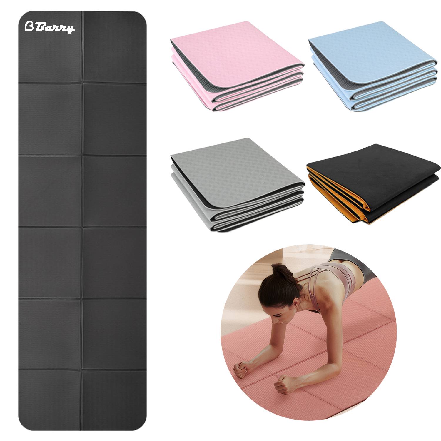 Foldable TPE Non-Slip Yoga Mat