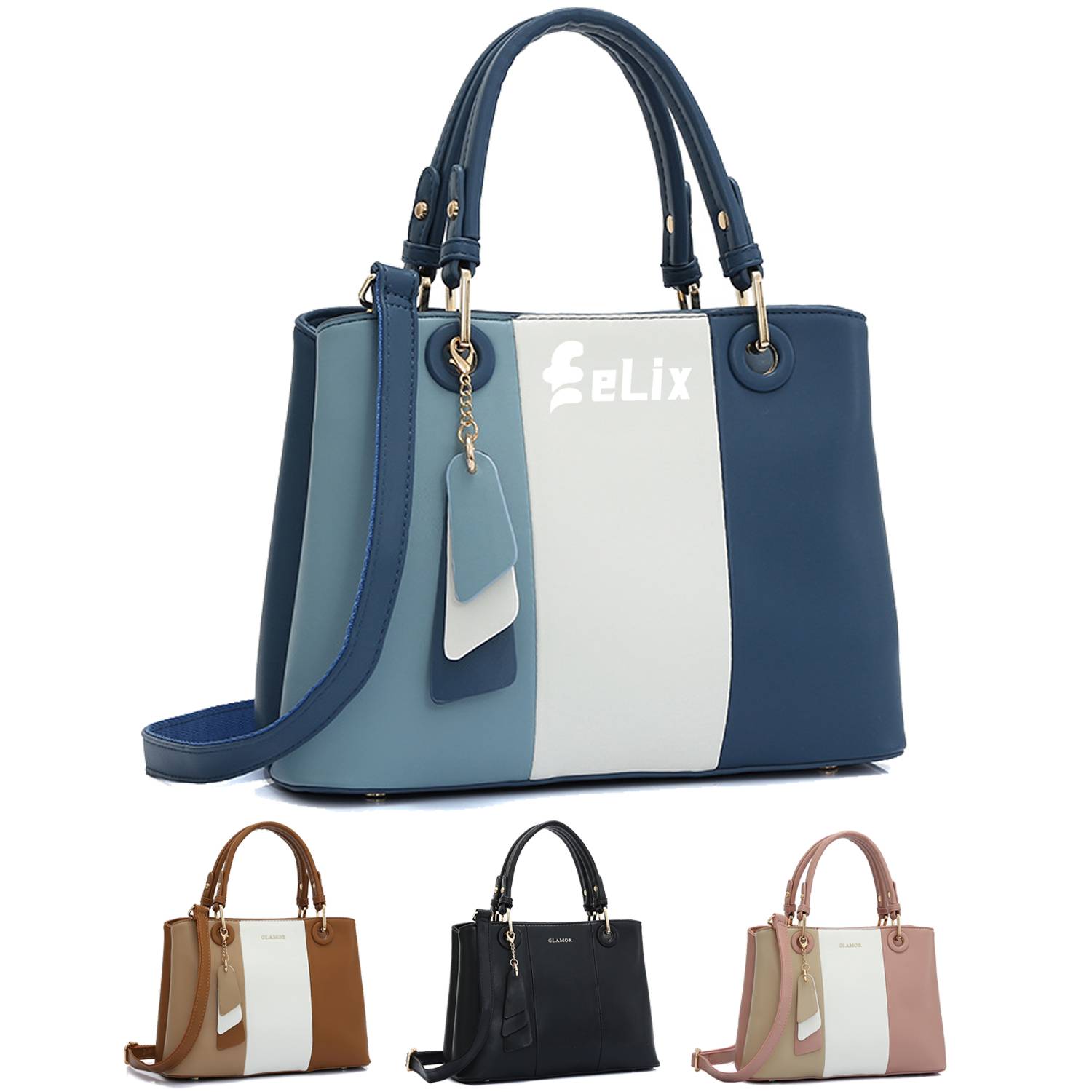 Fashionable Color-Blocked Bag
