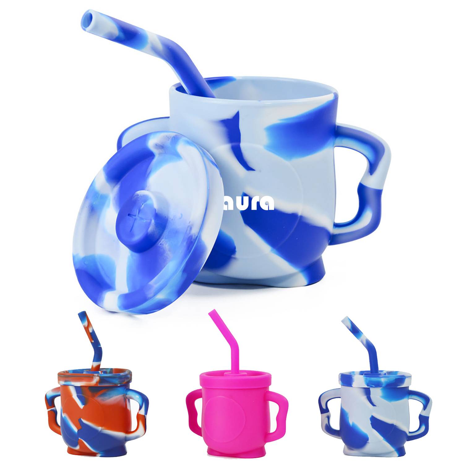 Children's Silicone Drinking Cup with Dust-proof Lid