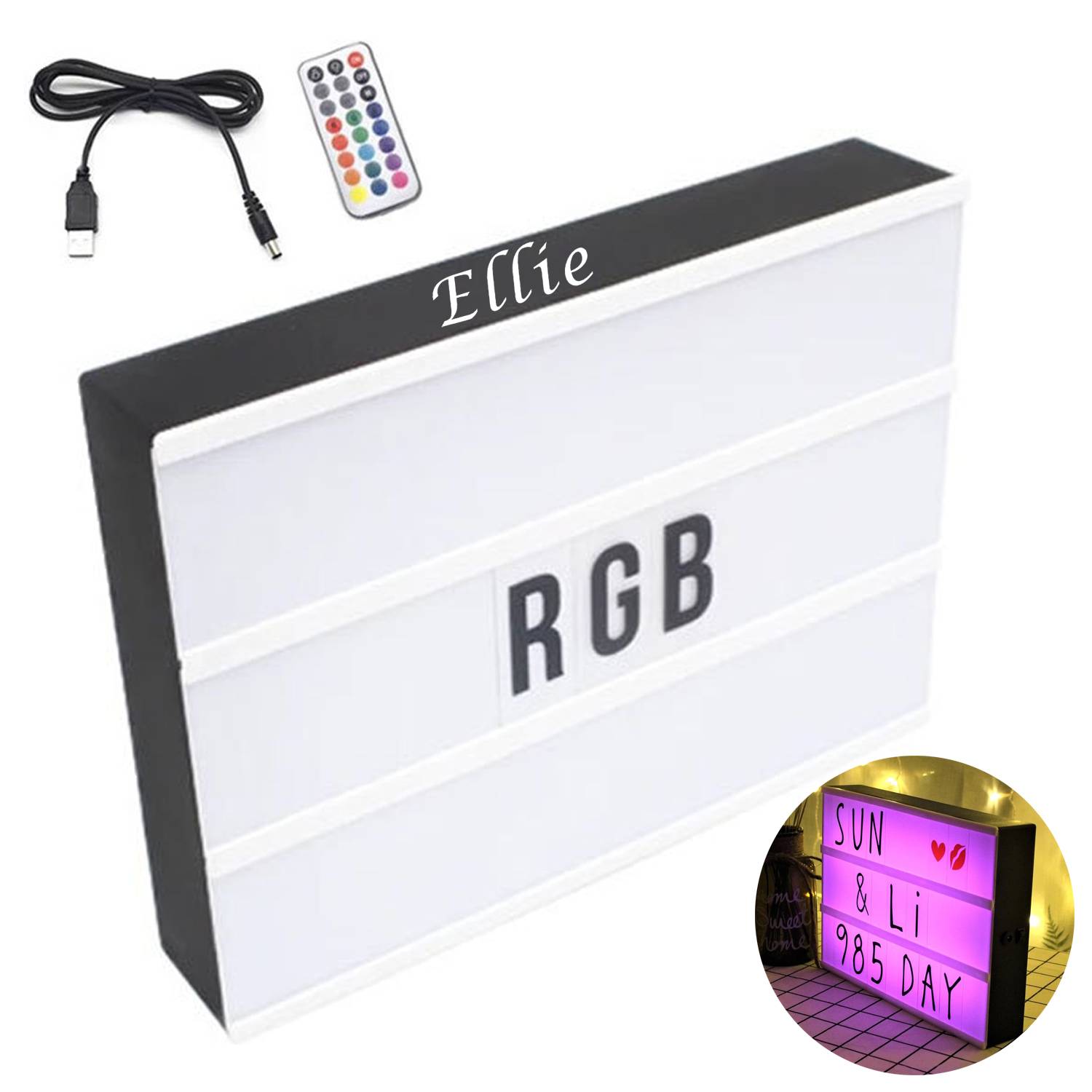 LED Light Box with 96 Letters & Numbers