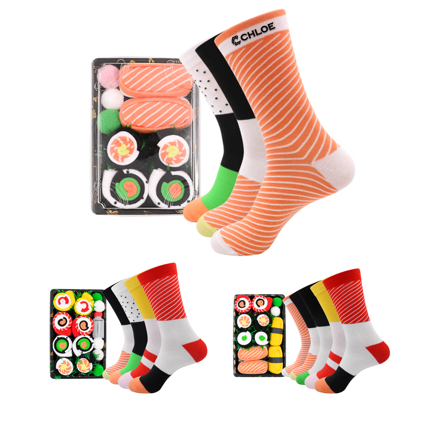 Mid-Tube Combed Cotton Socks For Christmas