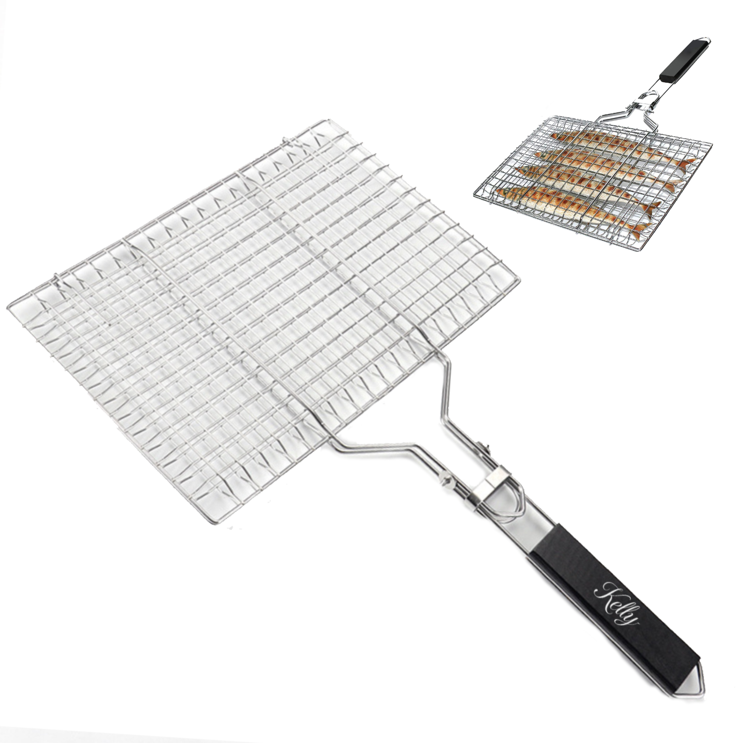 Outdoor Stainless Steel Square Barbecue Grill Basket