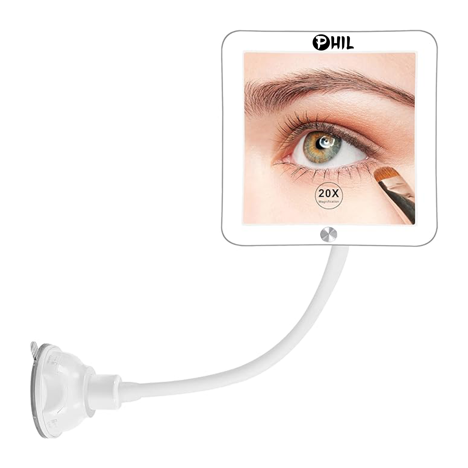 Makeup mirror with suction cup