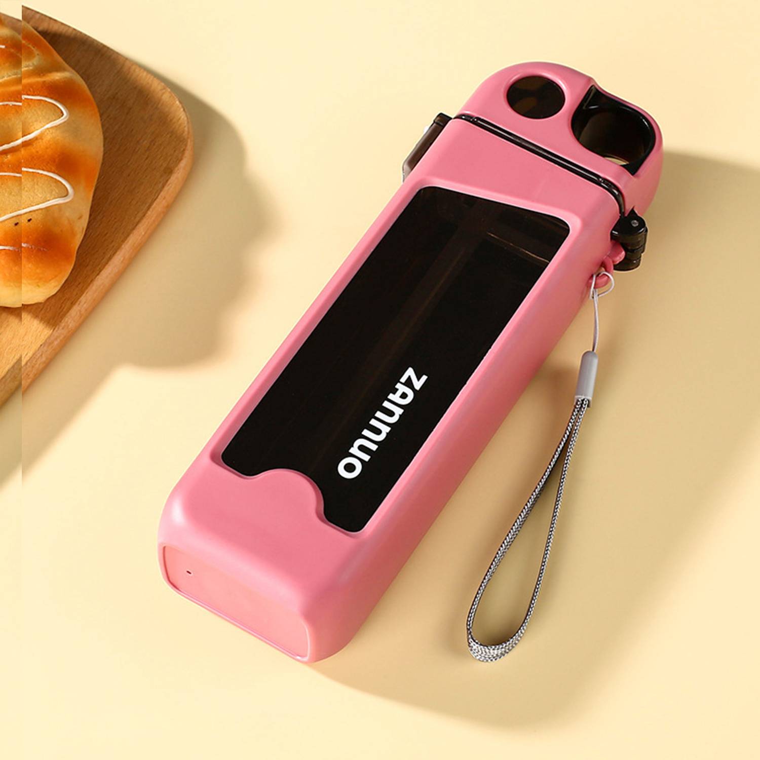 12oz Square Water Bottle w/ Straw - Image 8