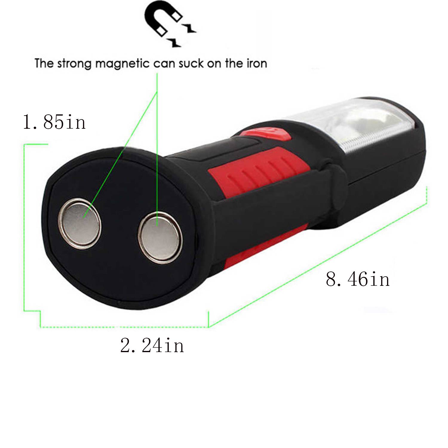 Adjustable Magnetic LED Work Flashlight w/ Hook - Image 4