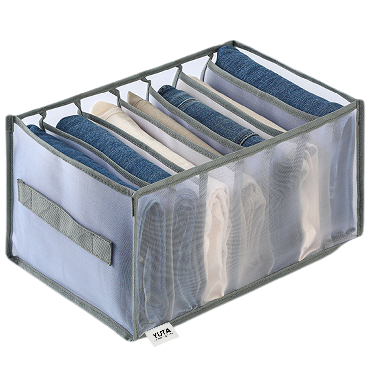 7-Grid Foldable Nylon Mesh Clothes Storage Organizer