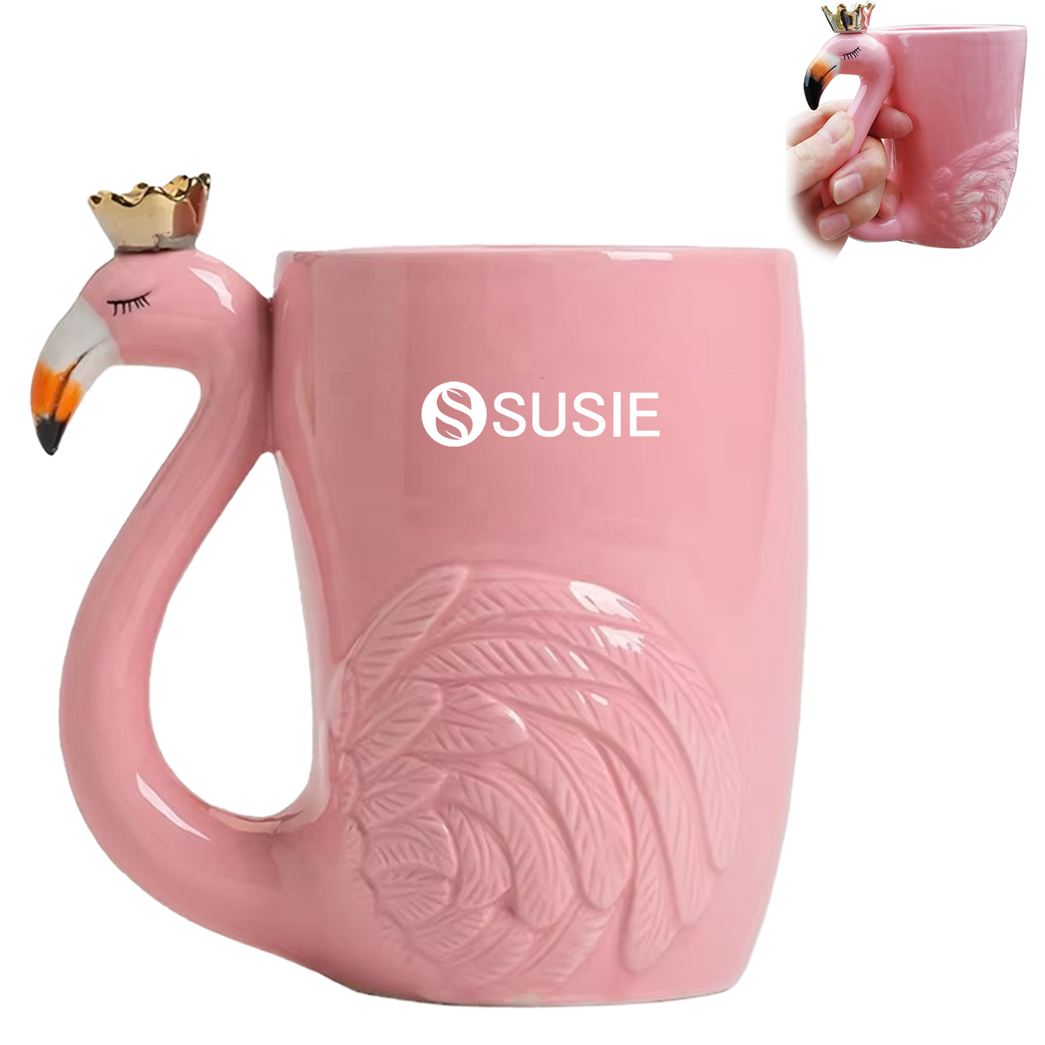 16oz Flamingo Ceramic Coffee Mug