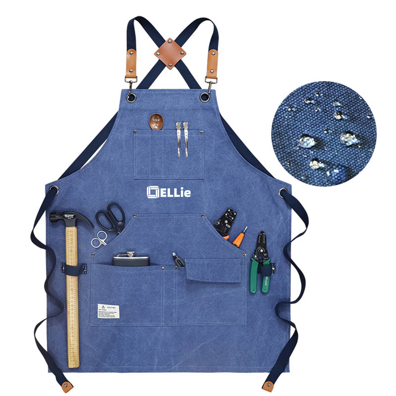 Multi-pocket canvas tool apron