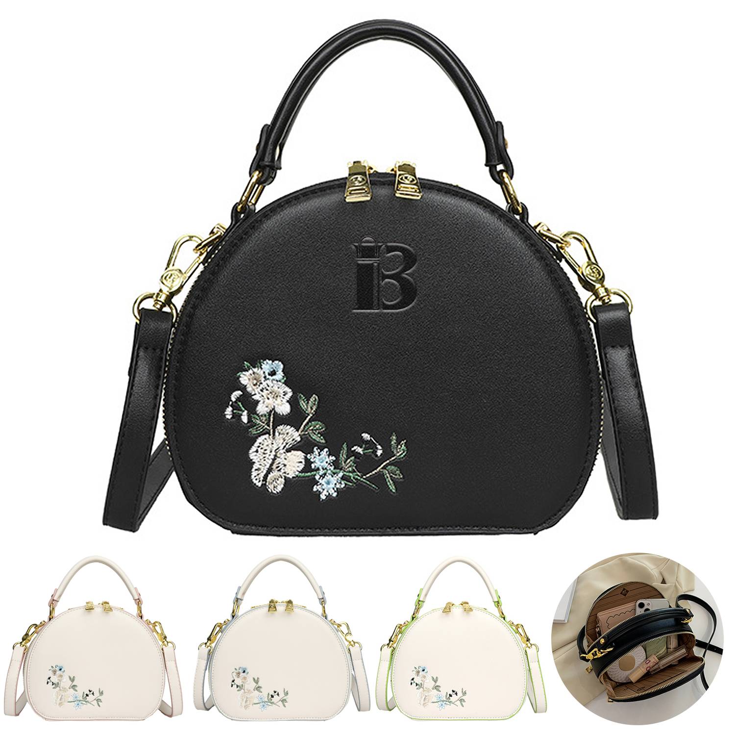 PU Embroidered Fashion Handbag Crossbody Bag