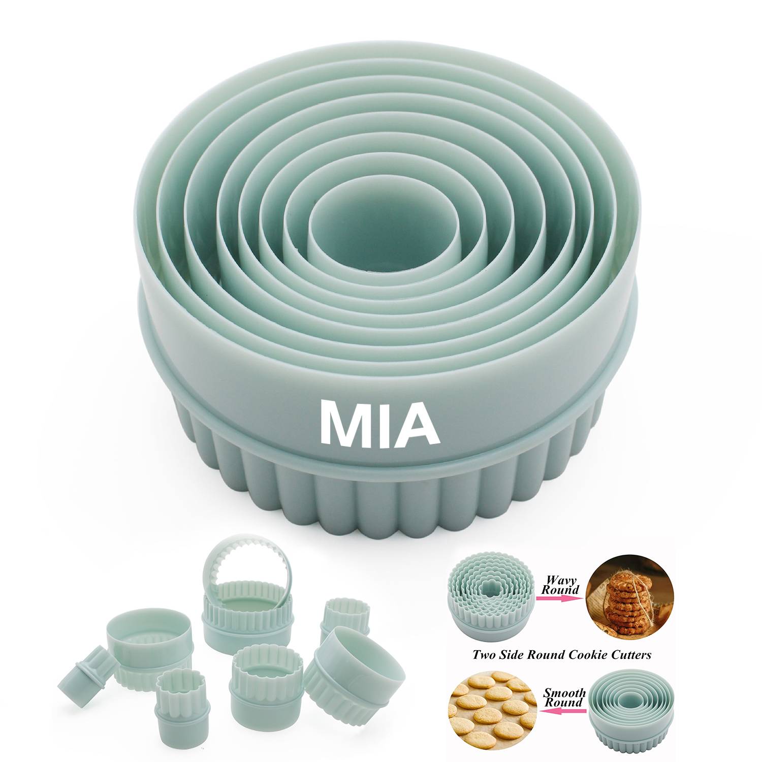 Plastic Round Cookie Molds 8pcs Lace Set