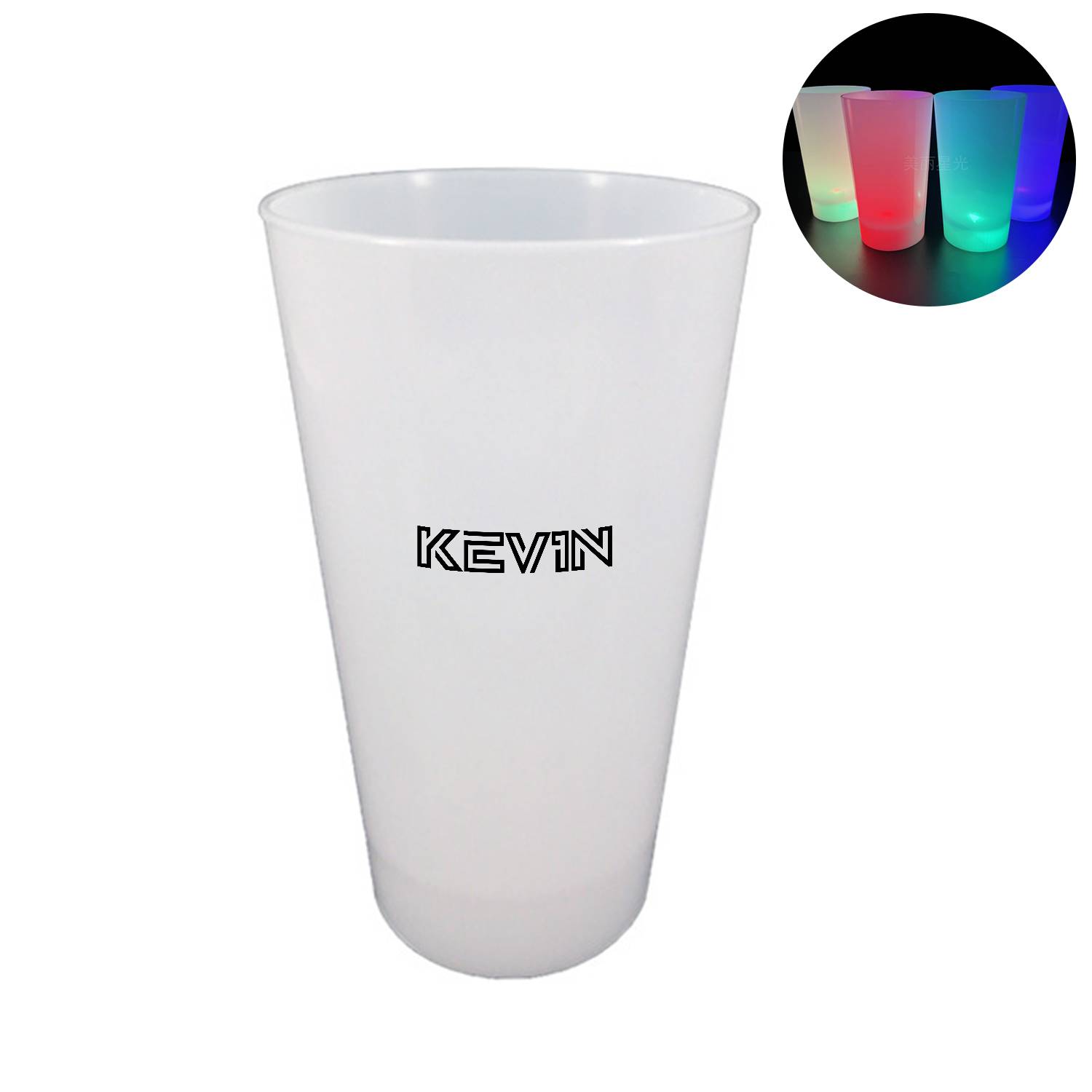 LED Glow Light Up Neon Look 15 oz Pint Glass