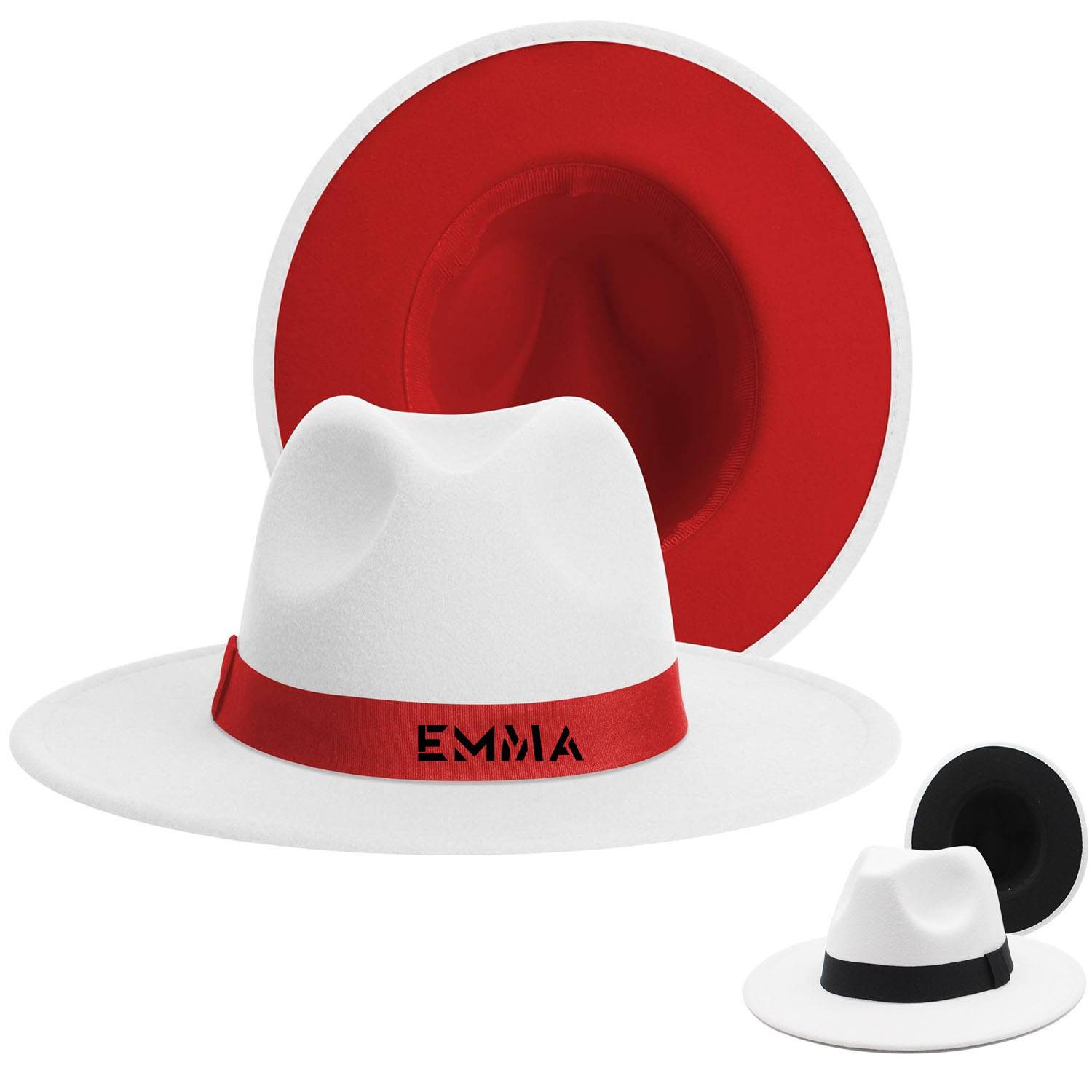 Wide Brim Fedora Hats for Women Men