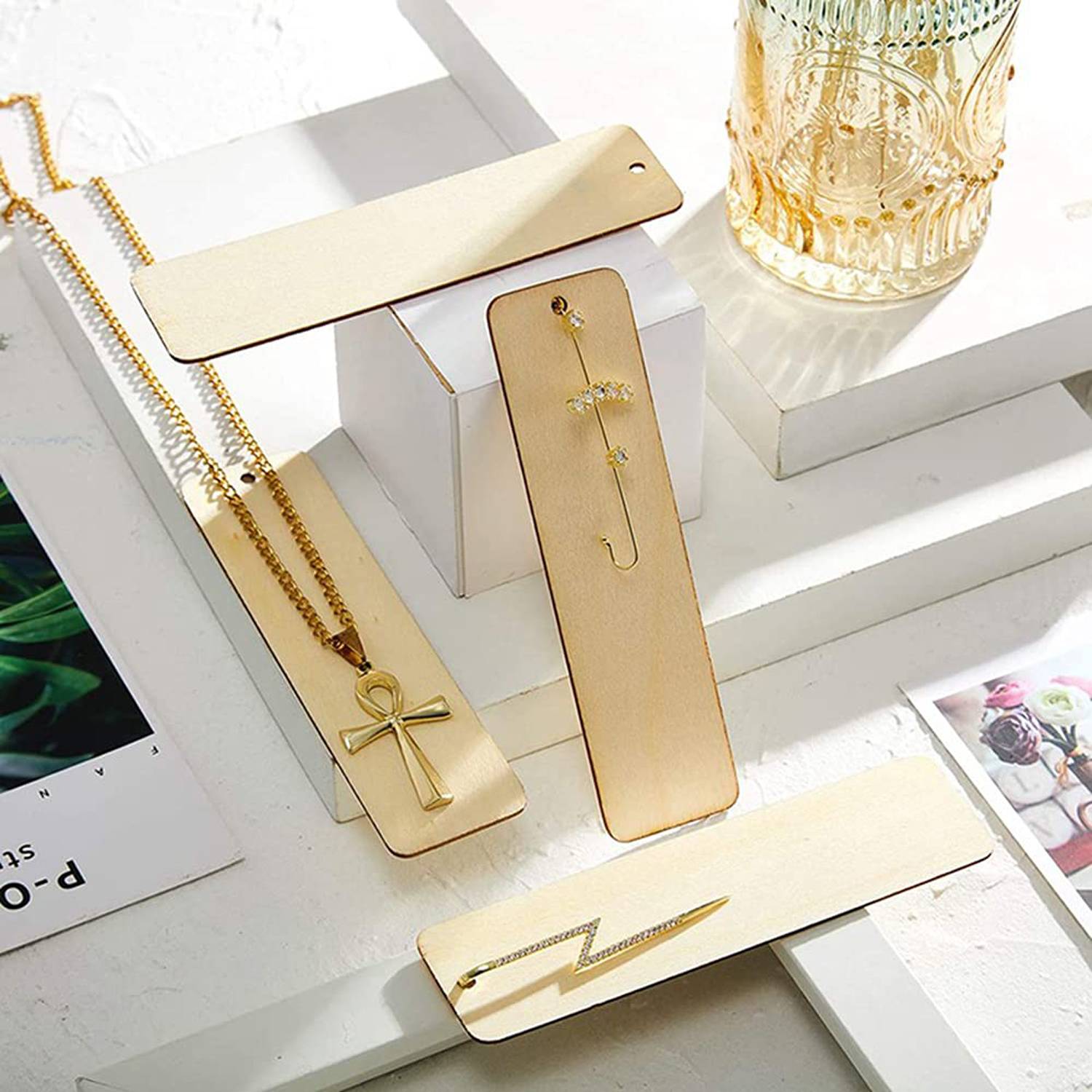 20pcs DIY Custom Wooden Blank Bookmark Decoration - Image 4