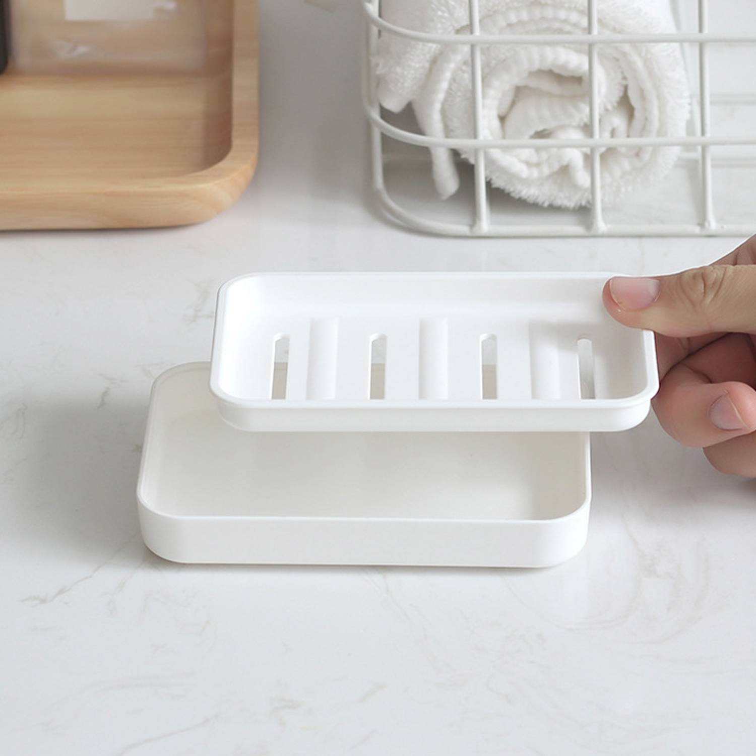 Double Layer Plastic Drain Soap Box - Image 4