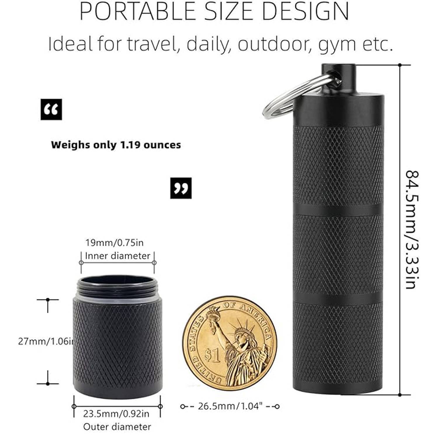 Compact Waterproof Aluminum Pill Container for First Aid - Image 7