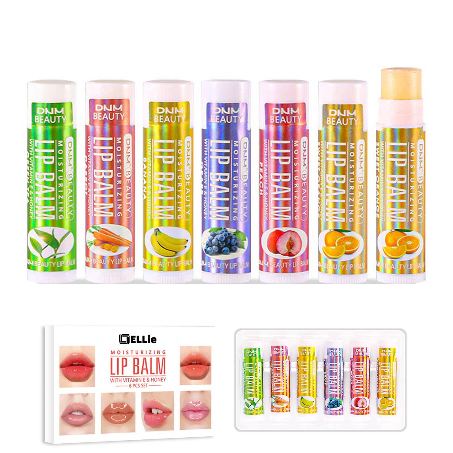 Multi-flavor lip balm set