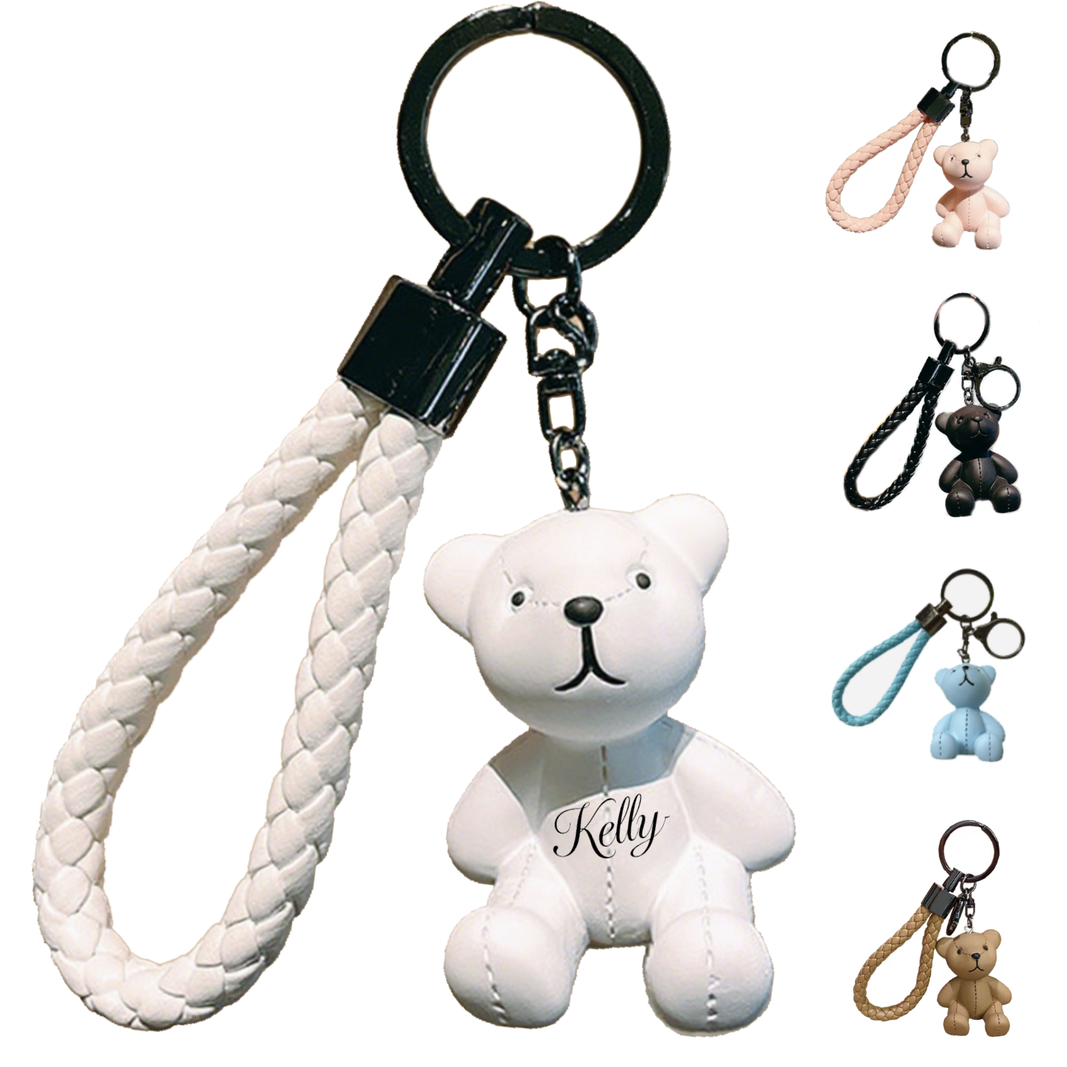 Resin Teddy Bear Keychain