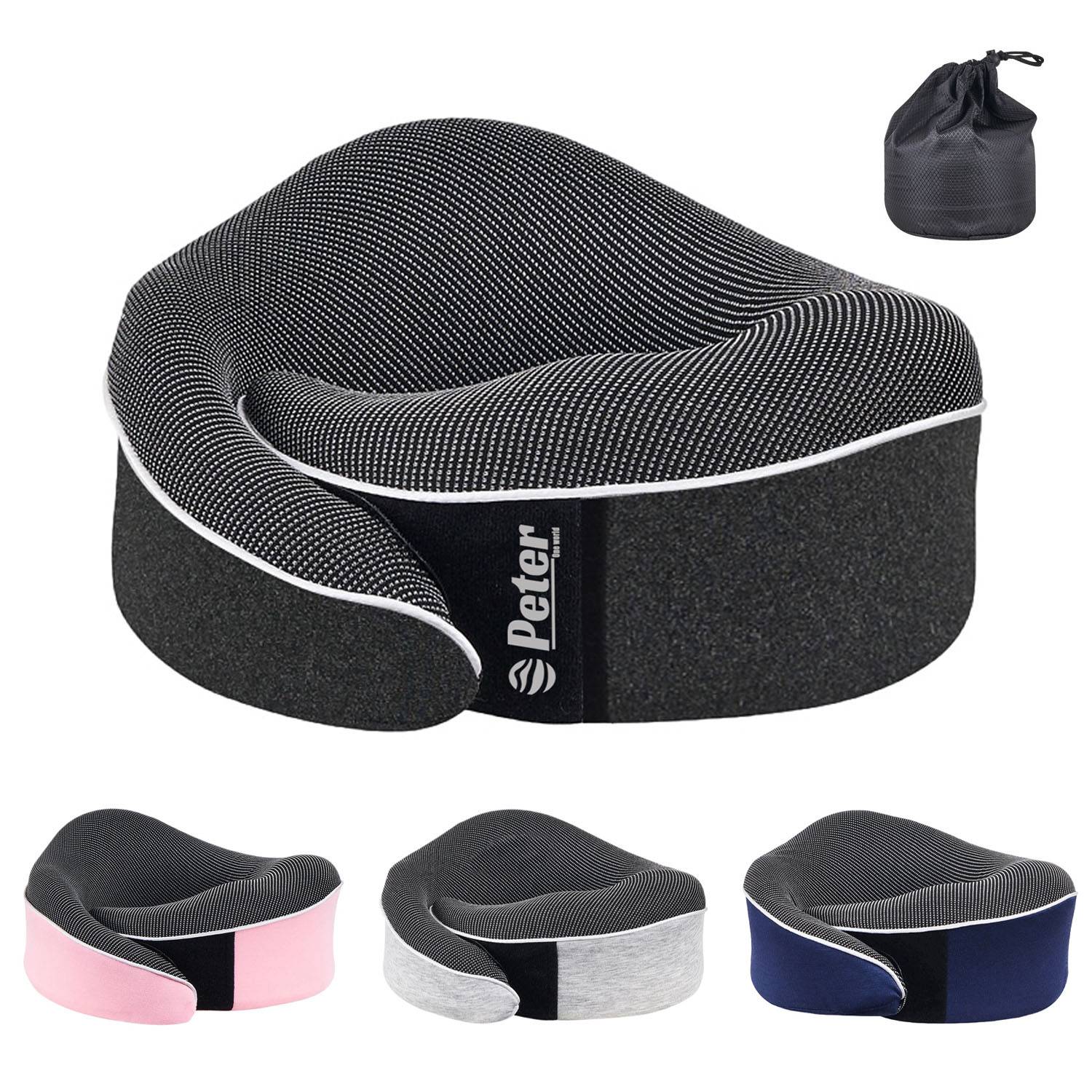 Portable Ergonomic Memory Foam Travel Neck Pillow
