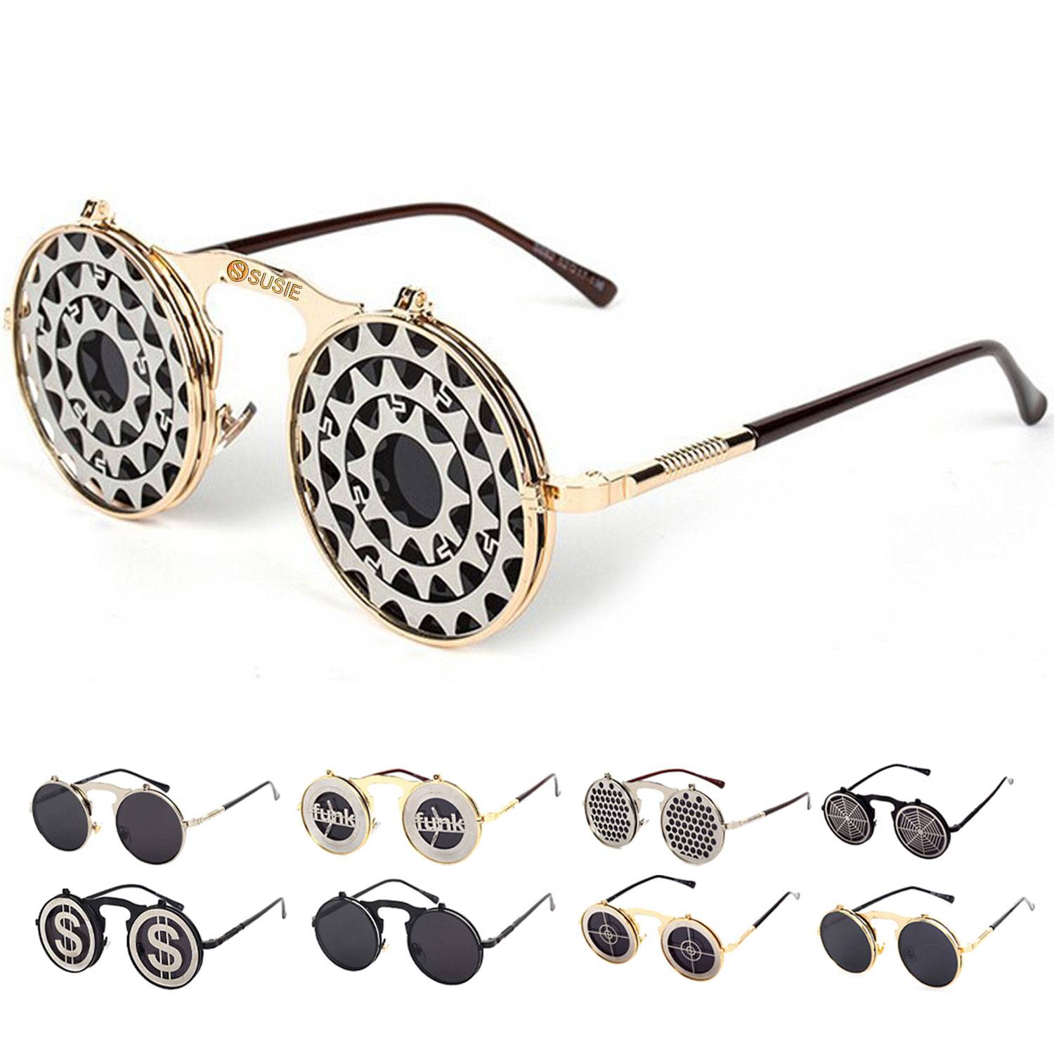 Punk Retro Flip-Top Sunglasses