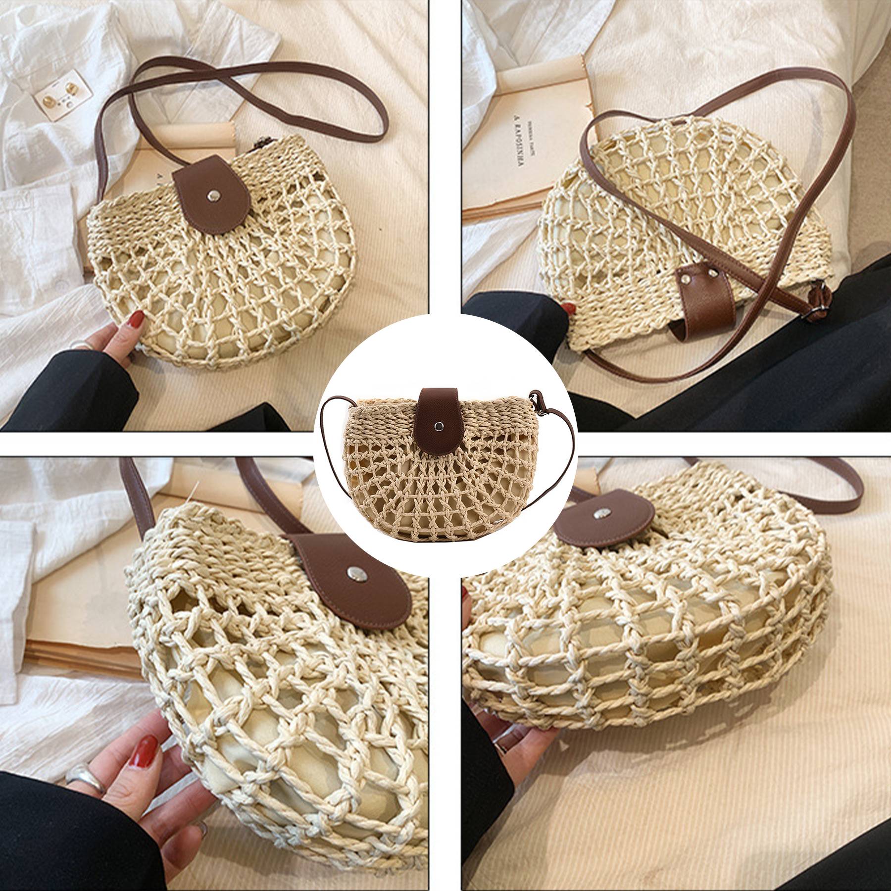 Jute Summer minimalist straw cross-body bag - Image 4