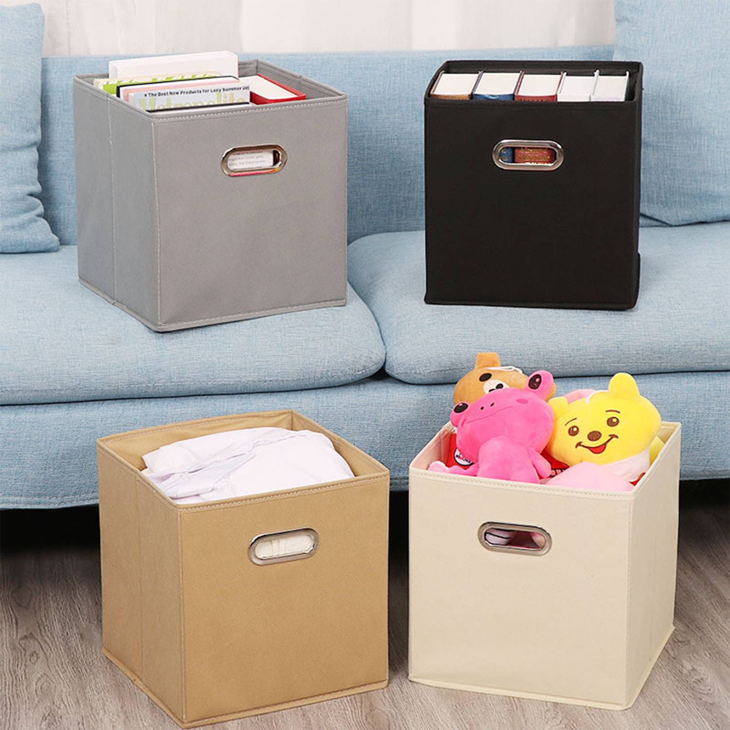 Cube Storage Boxes With Double Metal Handle - Image 3
