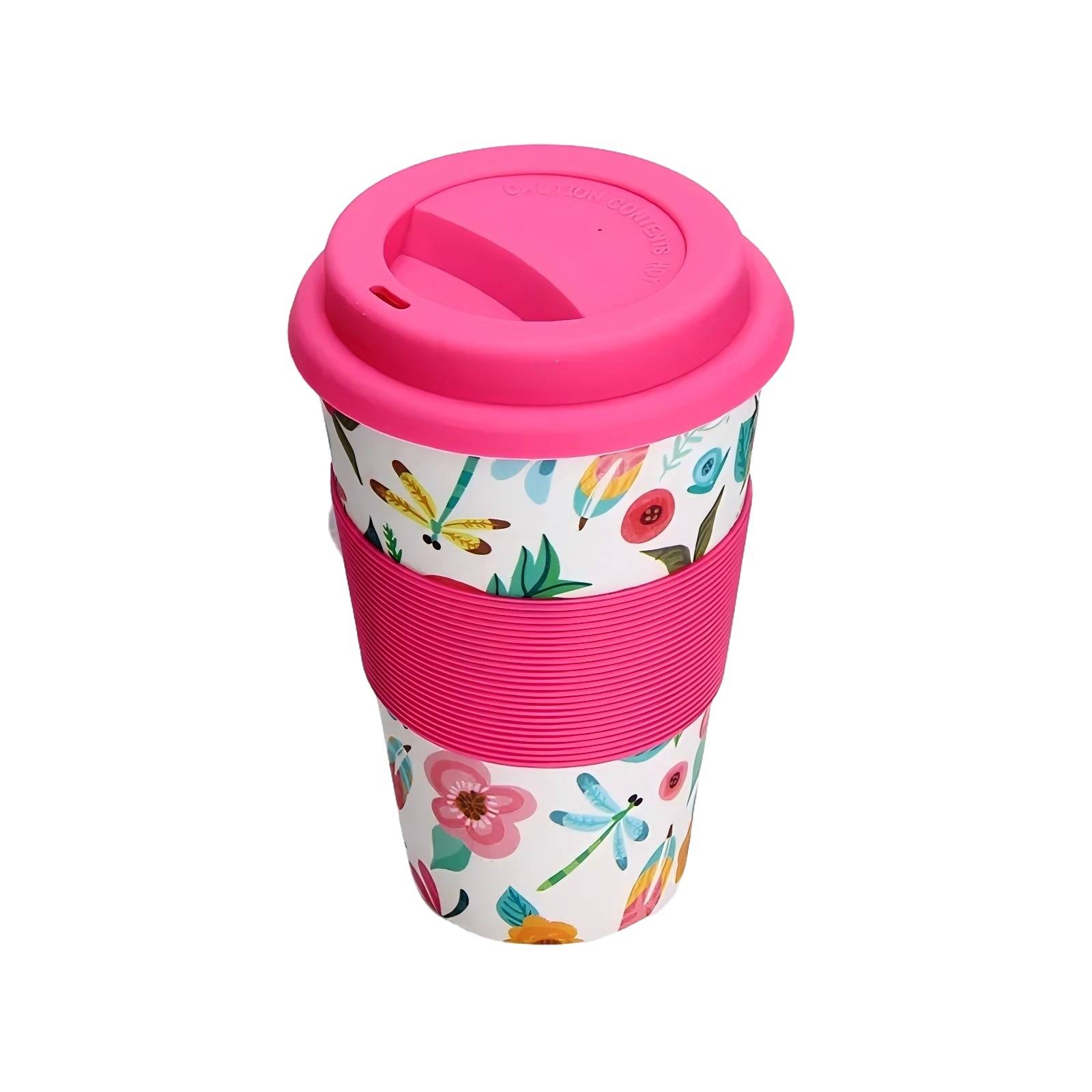 14oz Silicone Sleeve Eco Bamboo Fiber Coffee Cup - Image 3