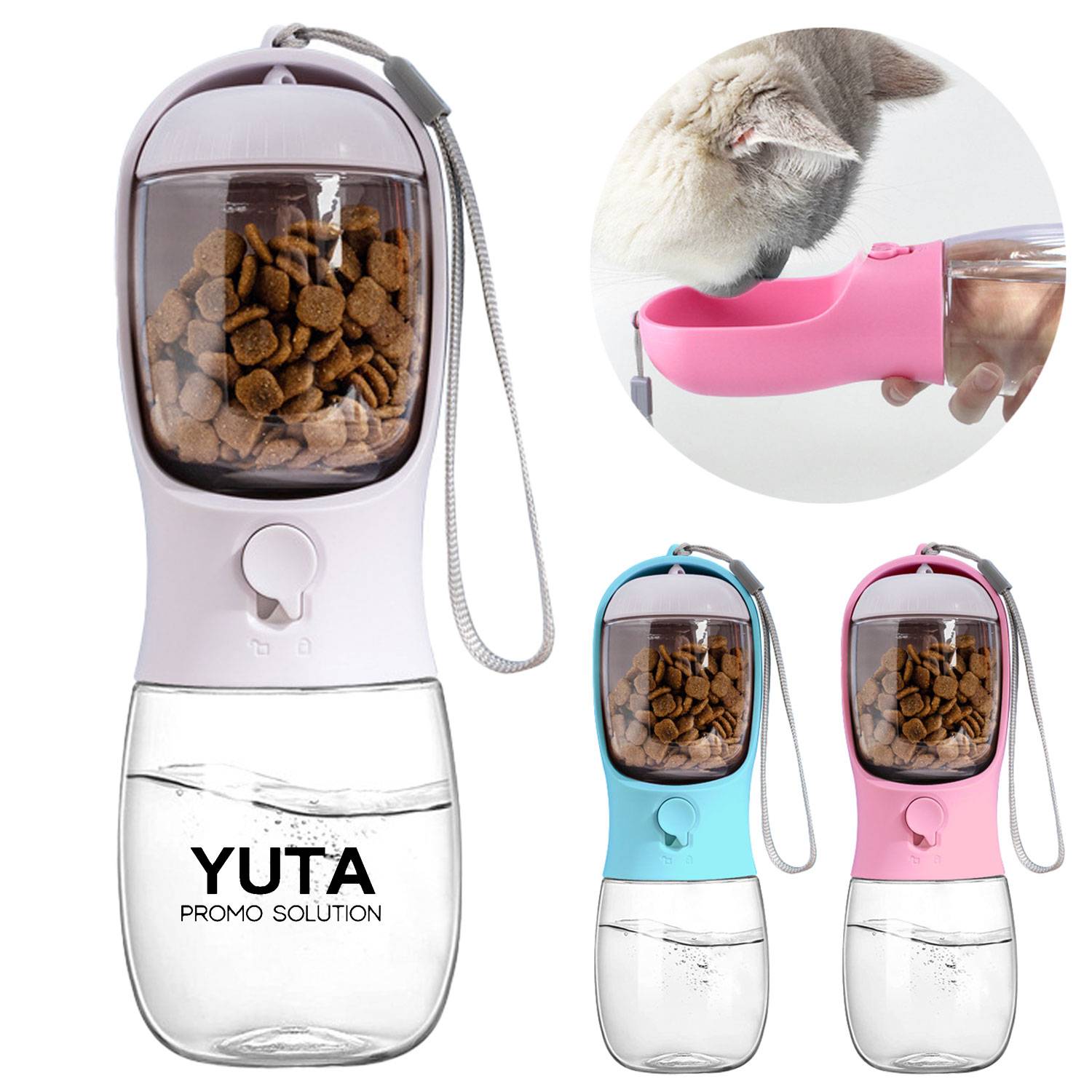 10oz Portable Pet Water Bottle Feeder for Outdoor Travel