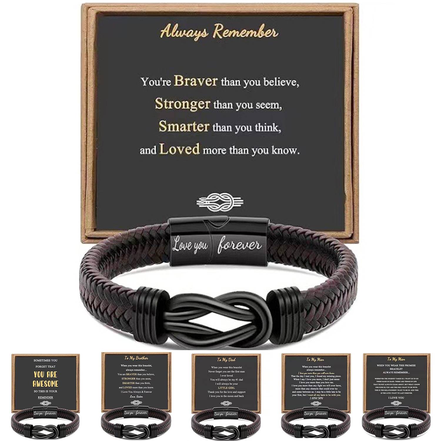 Handwoven Magnetic Buckle PU Leather Bracelet