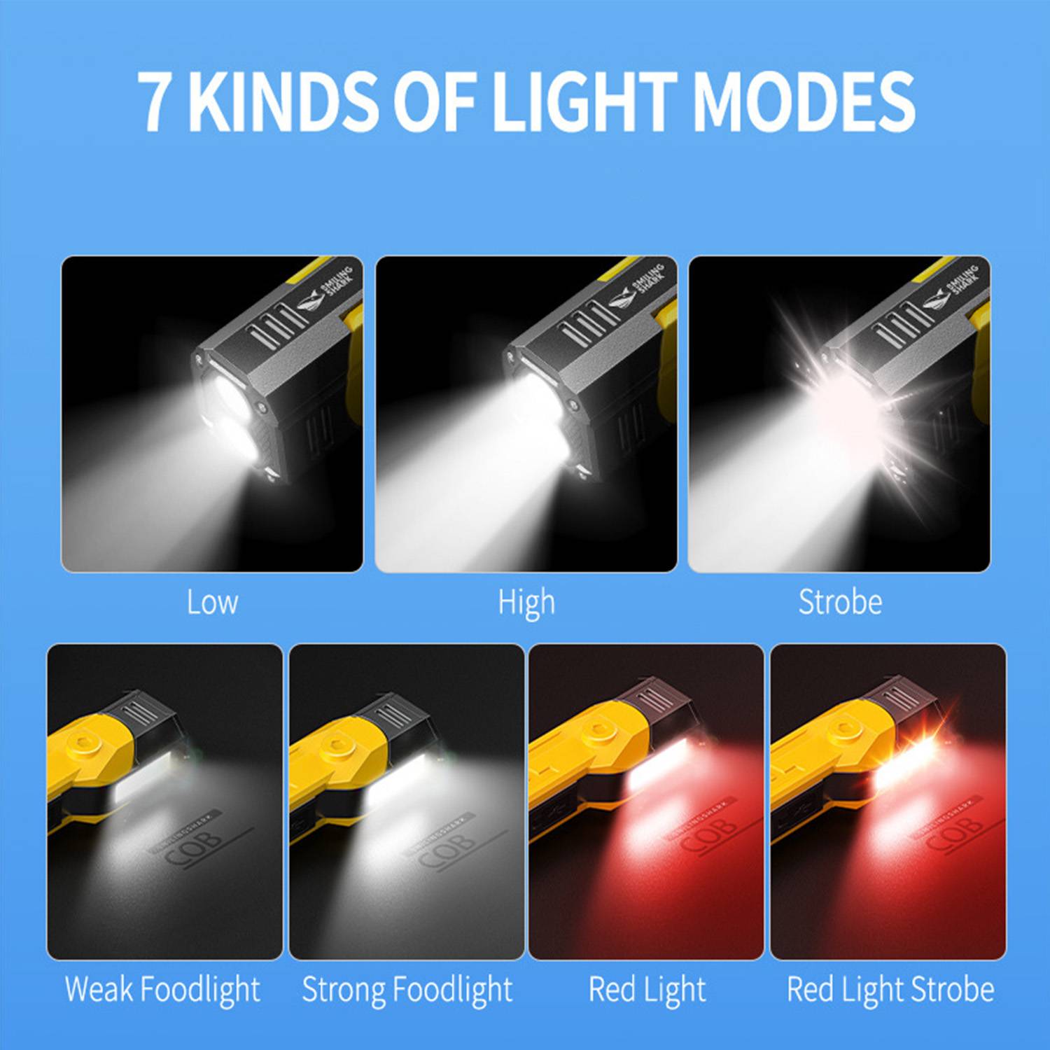 COB Adjustable Flashlight - Magnetic Base & Hanging Hook - Image 7