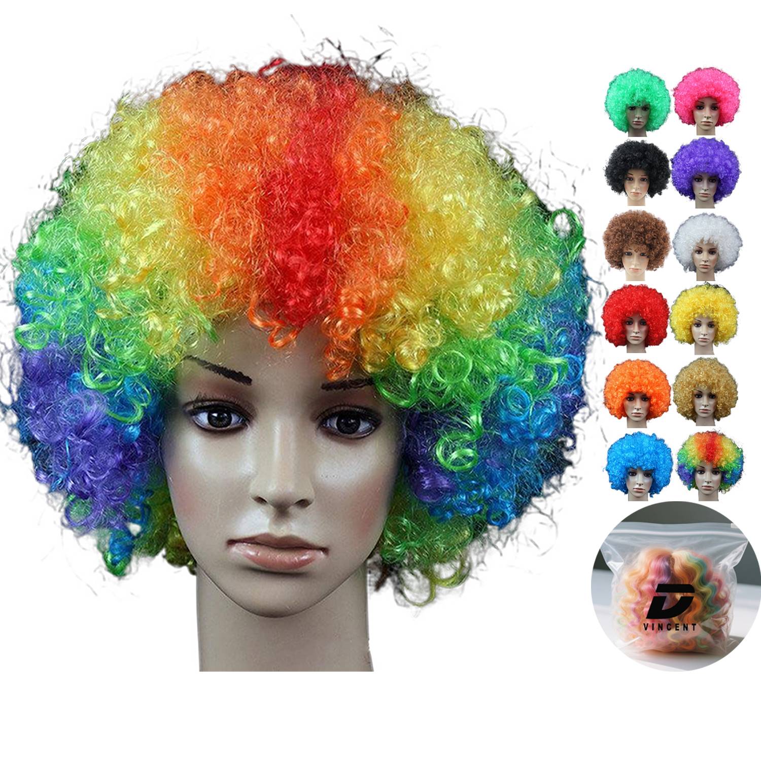 Short Breathable Fluffy Afro Curly Wigs