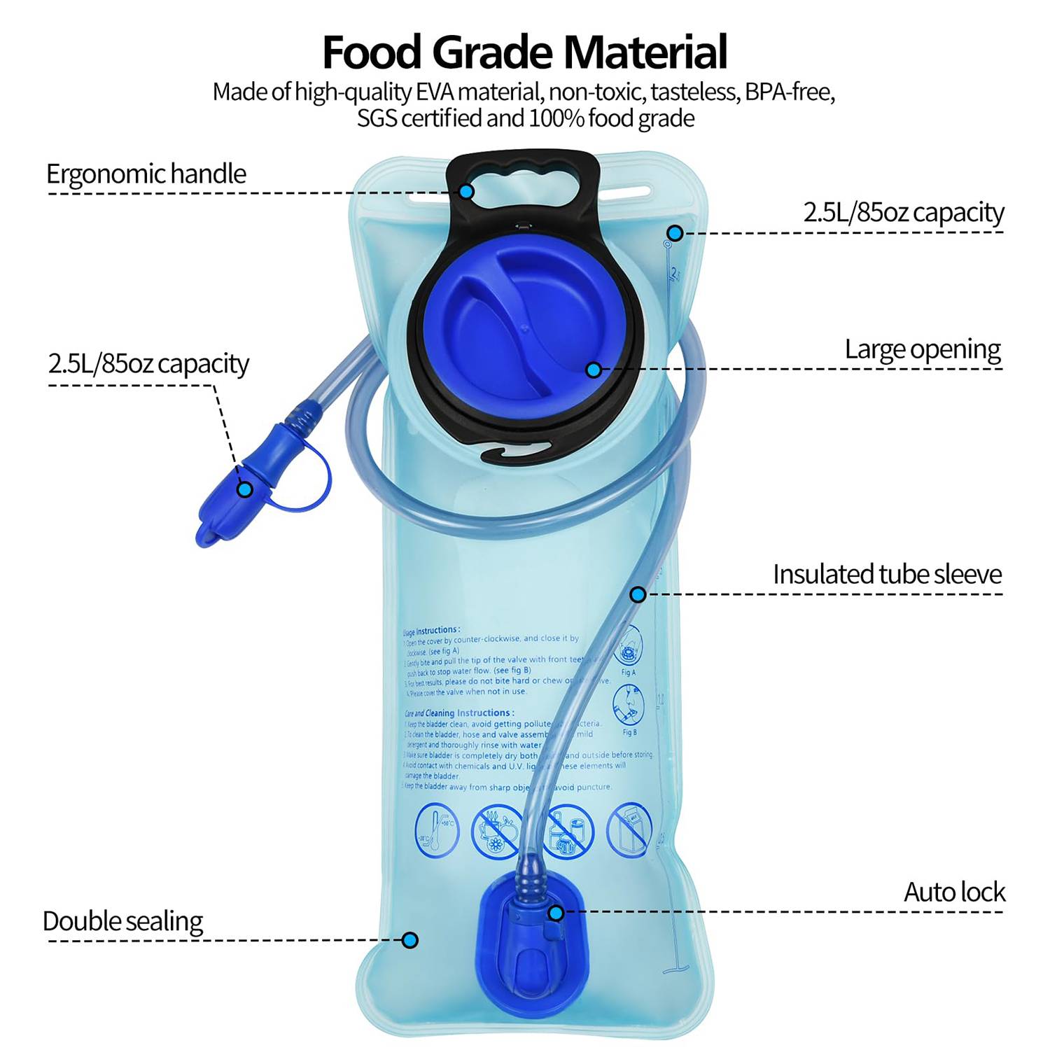 Leakproof Bicycle Water Bag Bladder Hydration Pack - Image 3