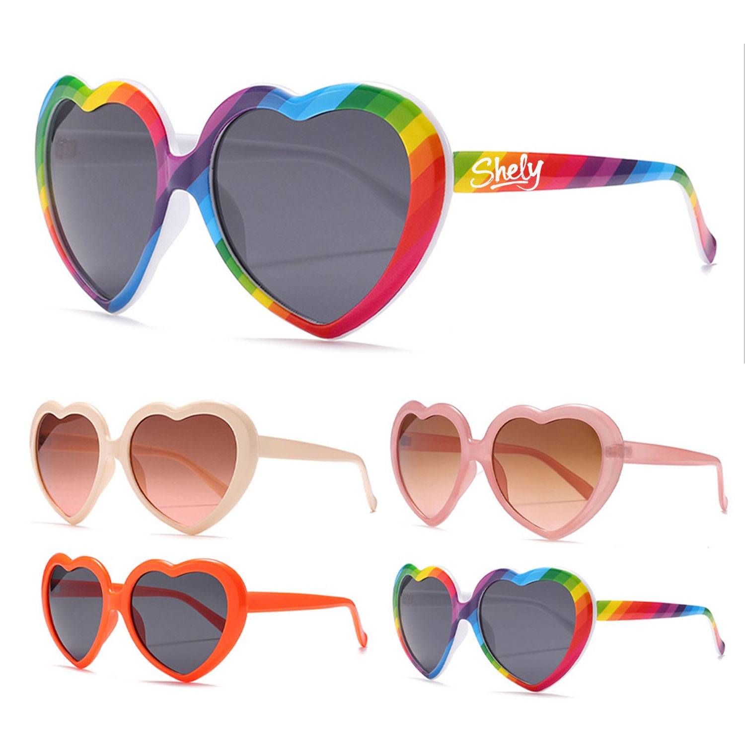 Oversize UV Protection Heart Shaped Sunglasses