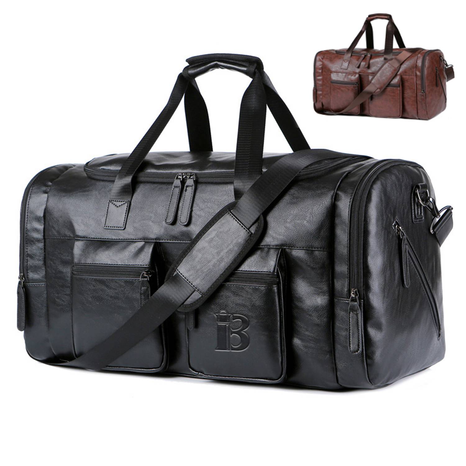Pu Briefcase Men's Luggage Oversize Travel Duffel Bag