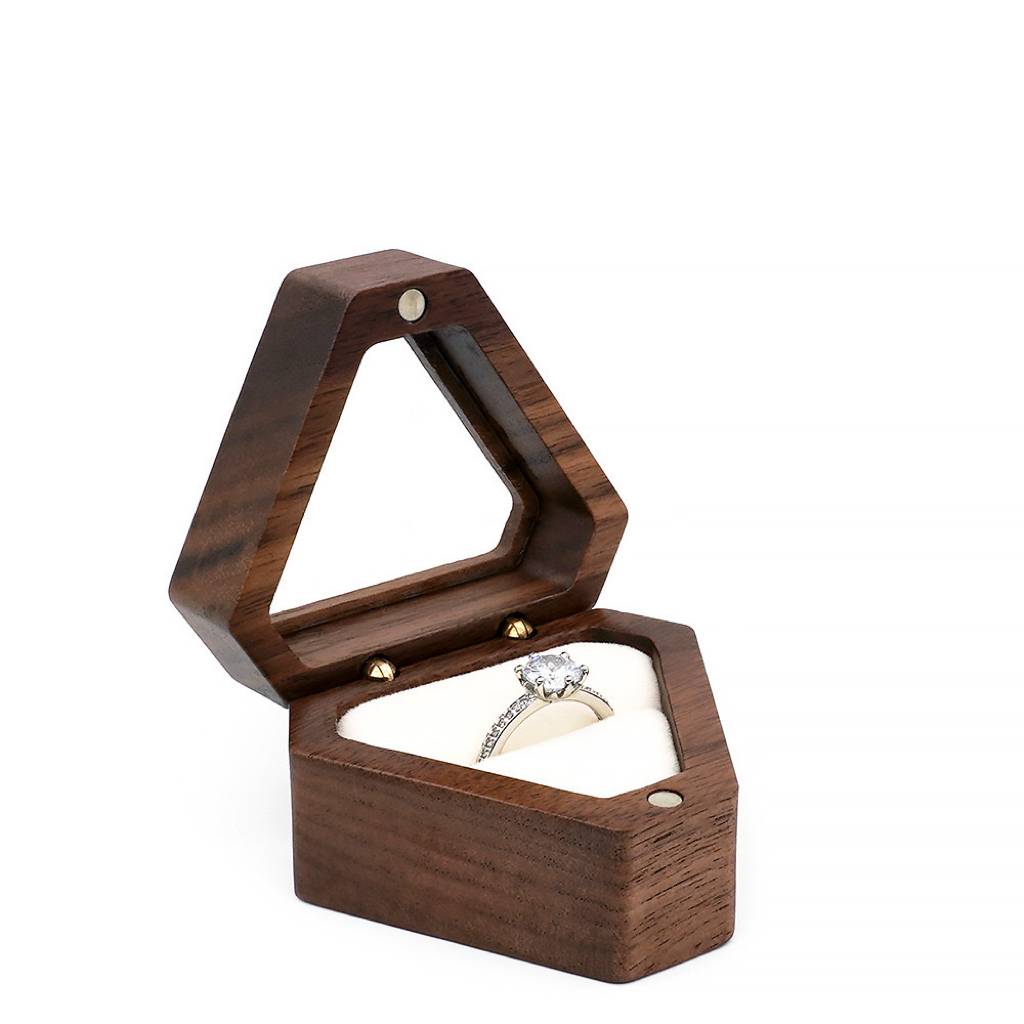 Wood Ring Box(Triangle Shape) - Image 3