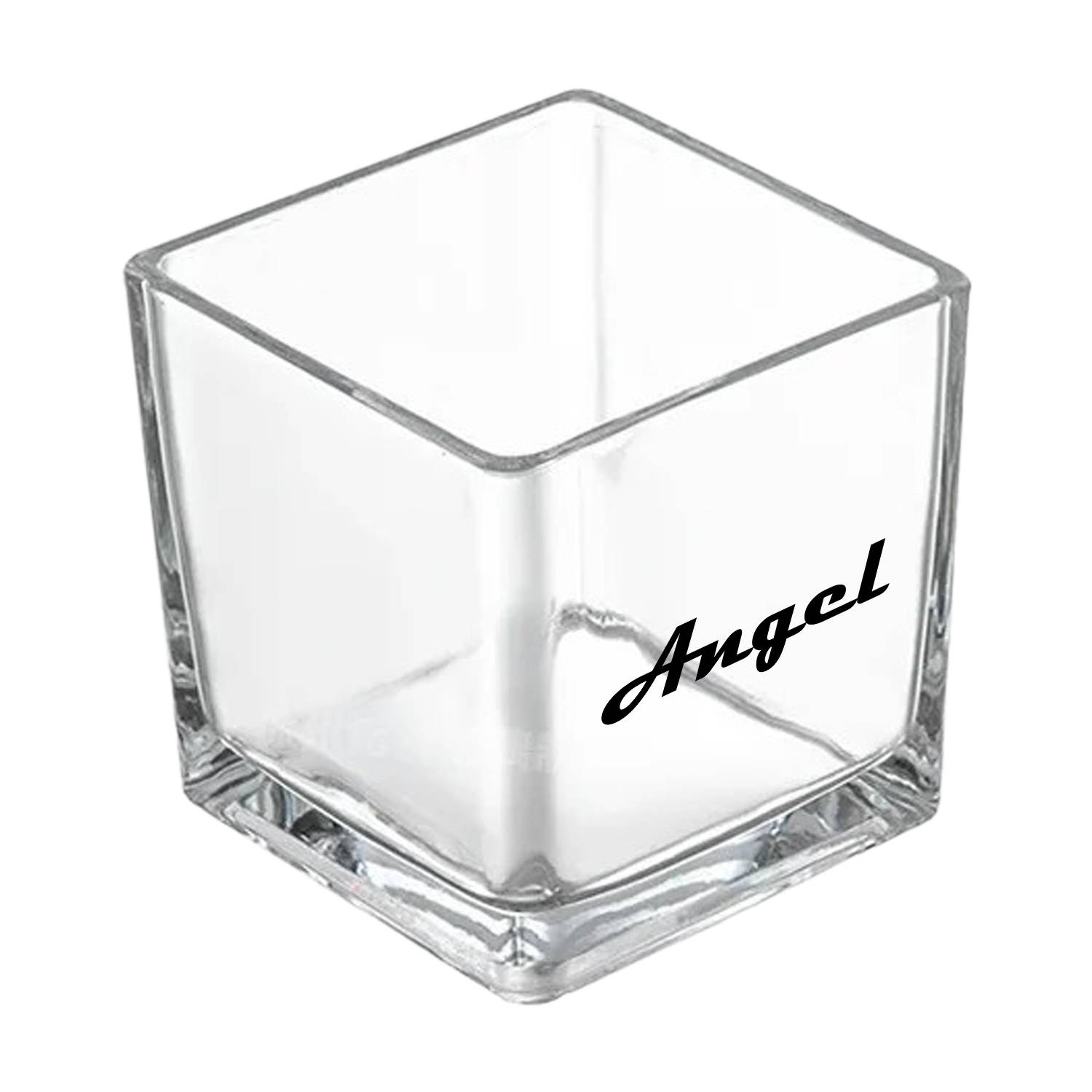 22oz Thick Square Glass Vase